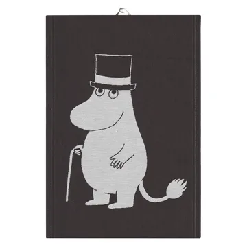 Torchon Big Moominpappa 35x50cm - Noir - Ekelund Linneväveri