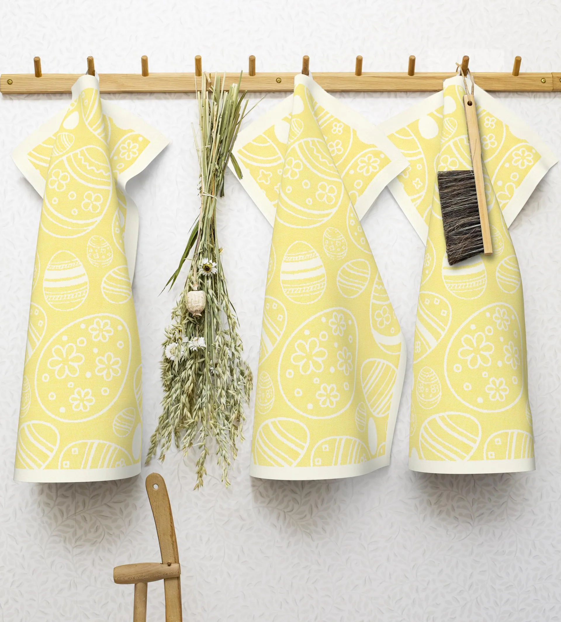 Torchon Easter Egg 35x50 cm, Jaune Ekelund Linneväveri