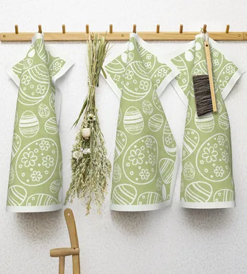 Torchon Easter Egg 35x50 cm - Vert - Ekelund Linneväveri