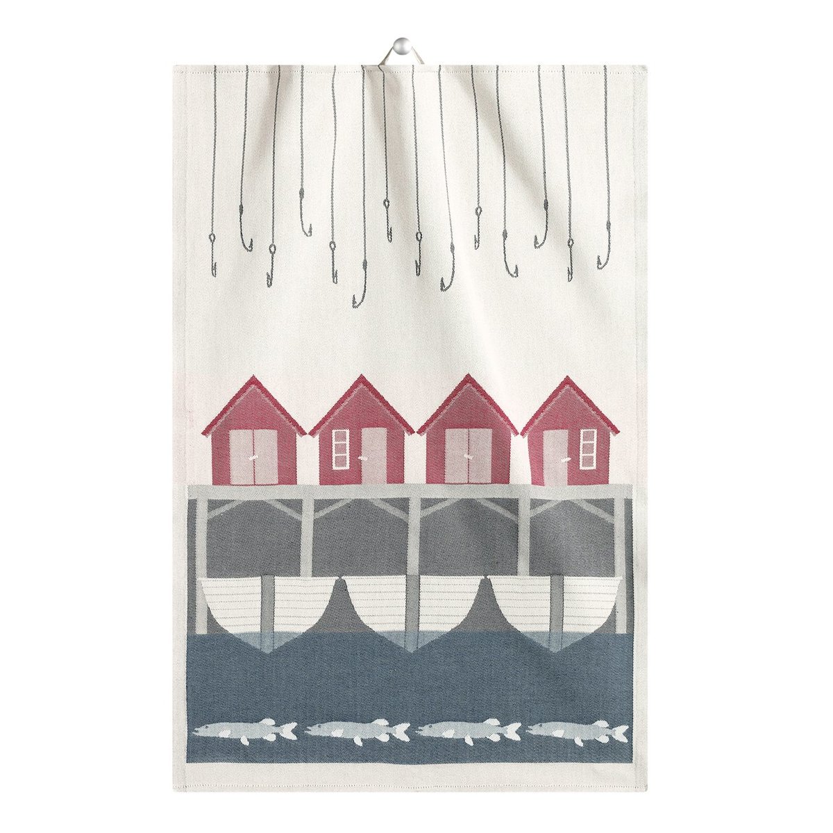 Ekelund Linneväveri Torchon Fiskeläge 35x50 cm | Design Scandinave | Torchons | Bleu