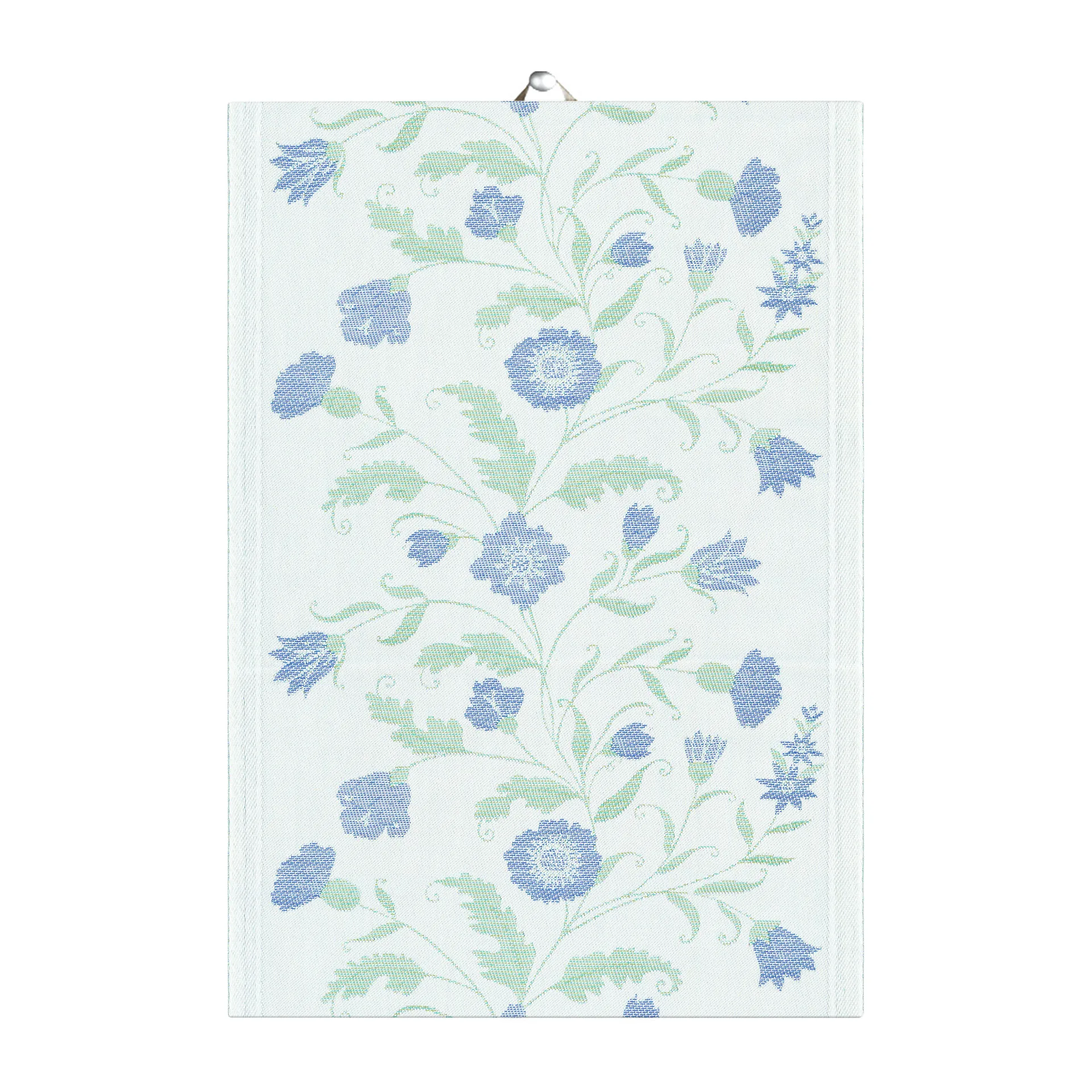 Torchon fleurs bleues, 35x50 cm  Ekelund Linneväveri