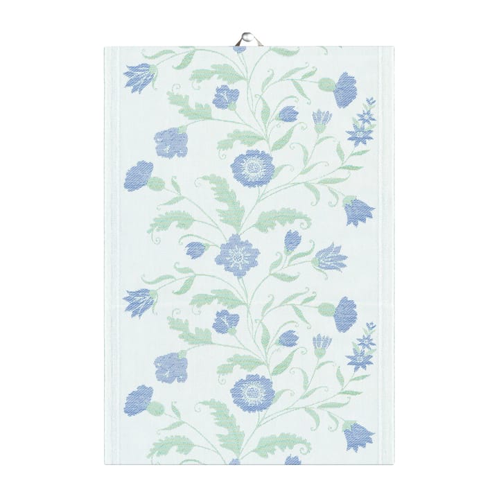 Torchon fleurs bleues, 35x50 cm  Ekelund Linneväveri