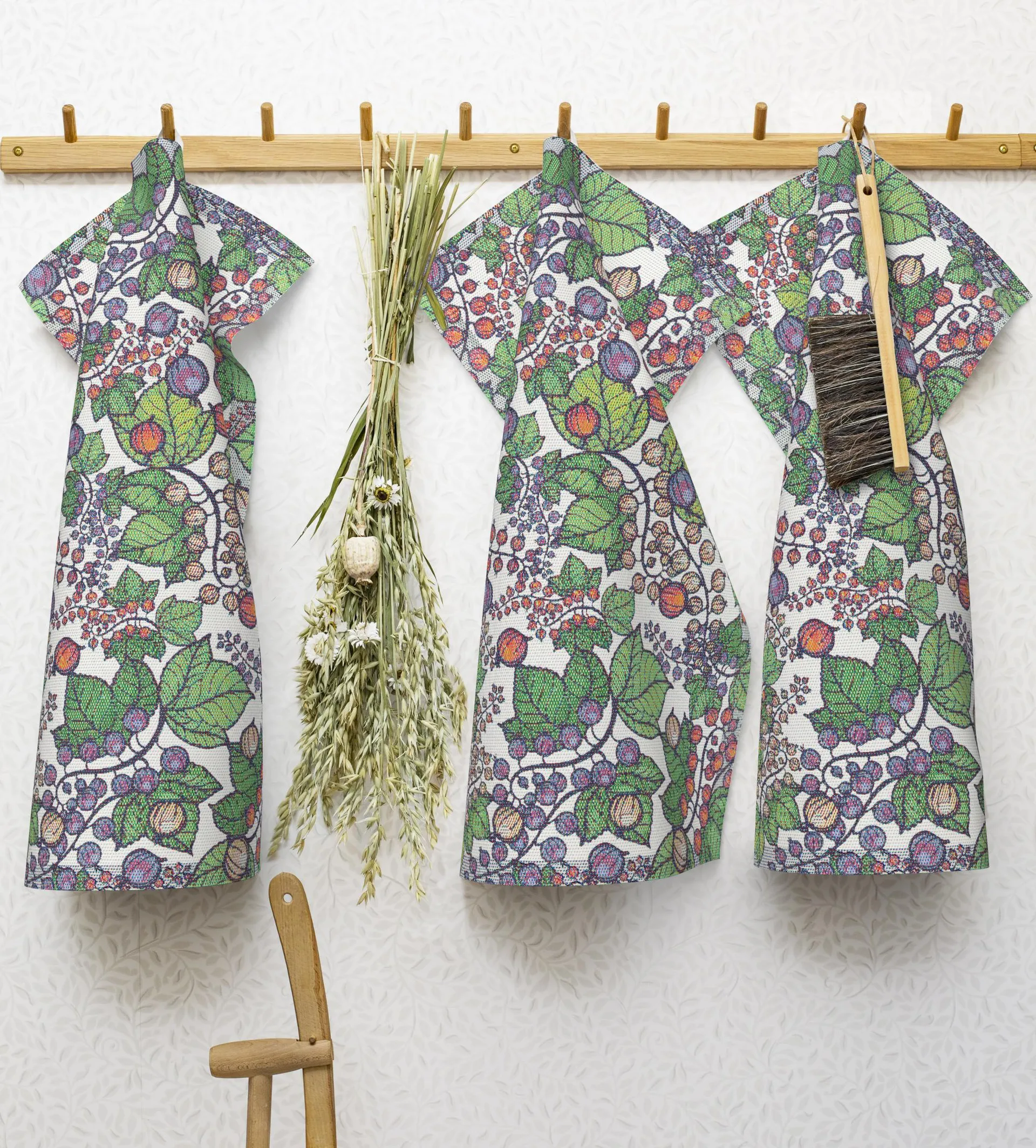 Torchon Gooseberries 35x50 cm, Vert Ekelund Linneväveri