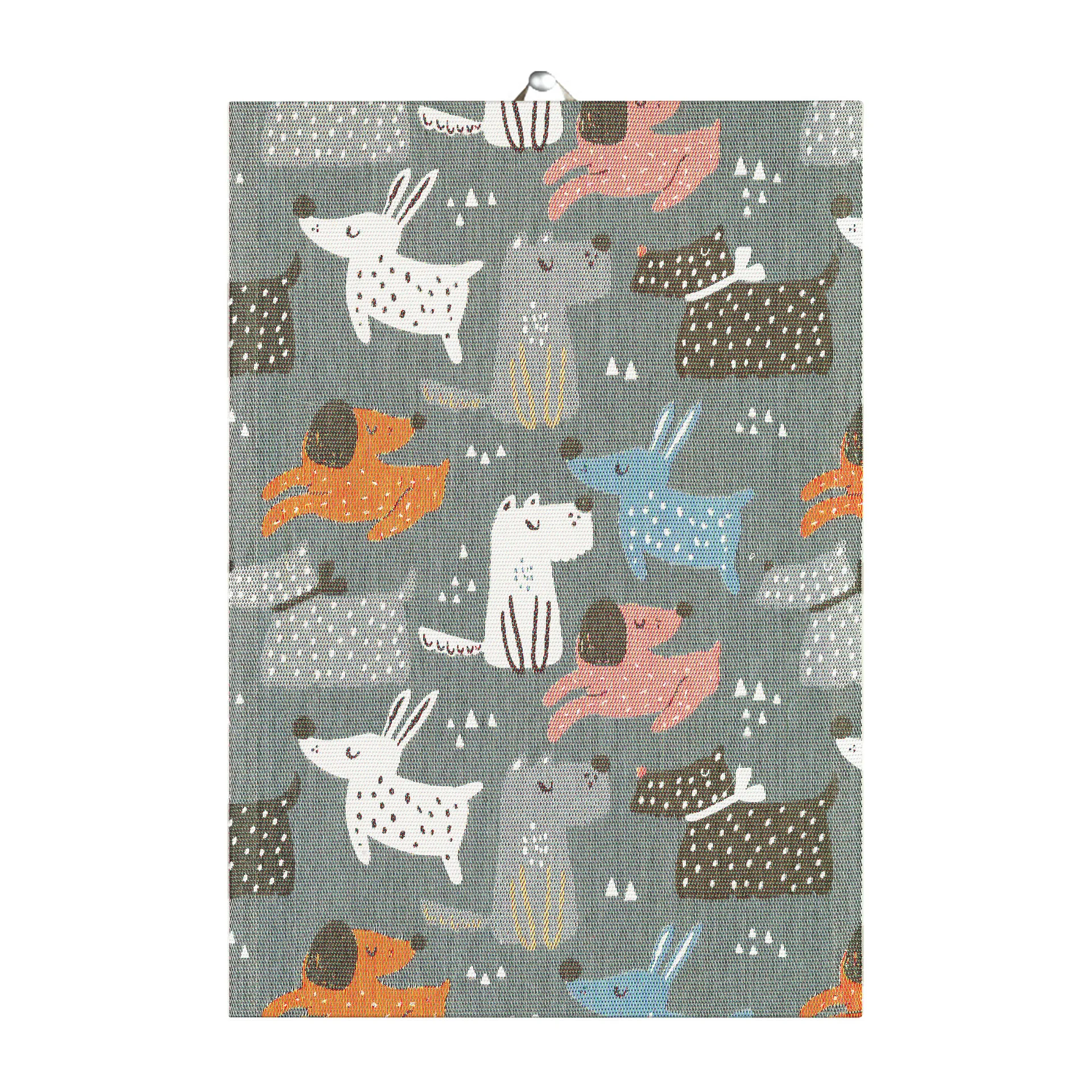 Torchon Hundar 35x50 cm, Gris Ekelund Linneväveri