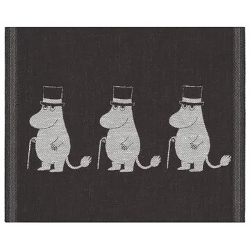 Torchon Moominpappa 28x35cm - Noir - Ekelund Linneväveri
