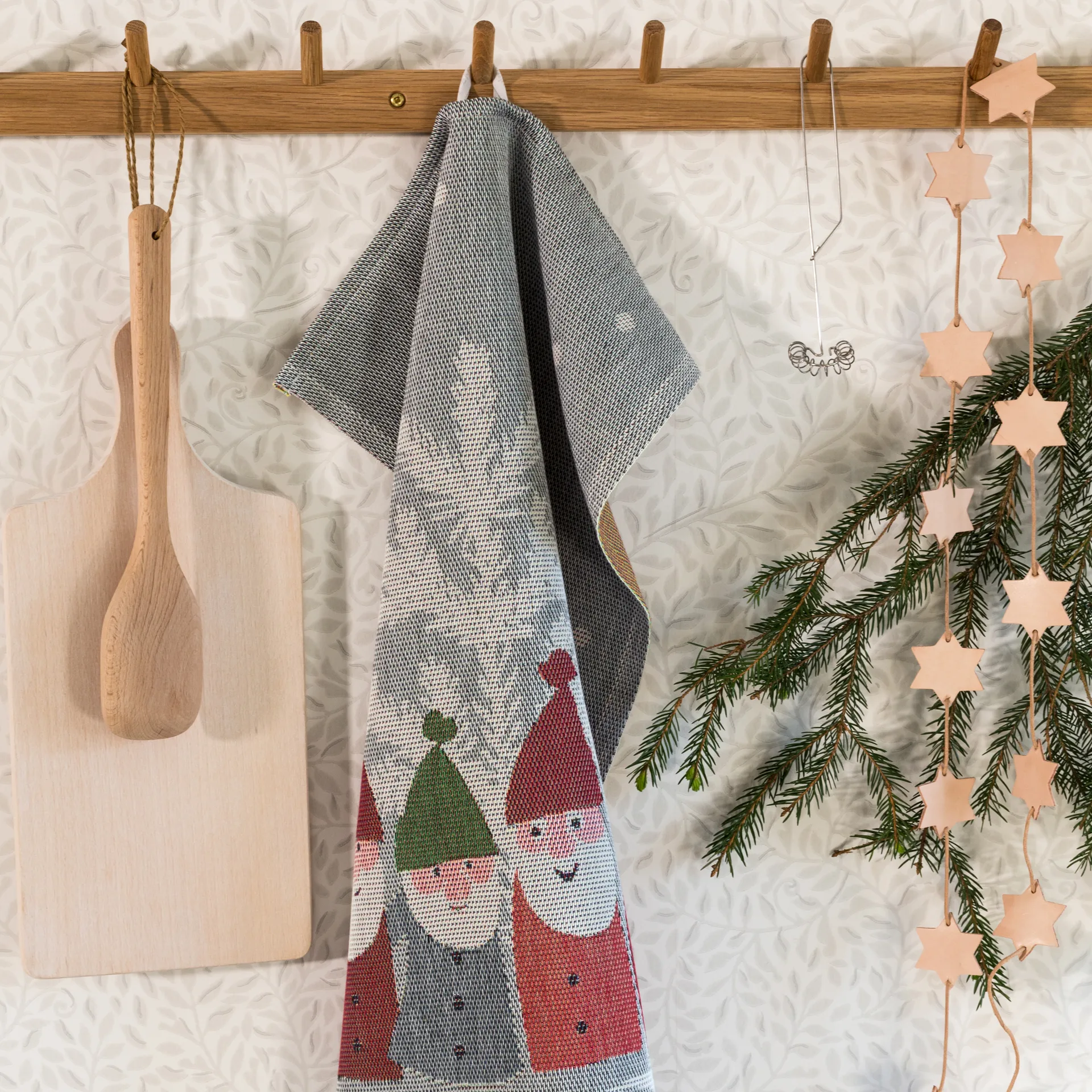 Torchon Tomtemöte 40 x 60cm, Gris-blanc Ekelund Linneväveri