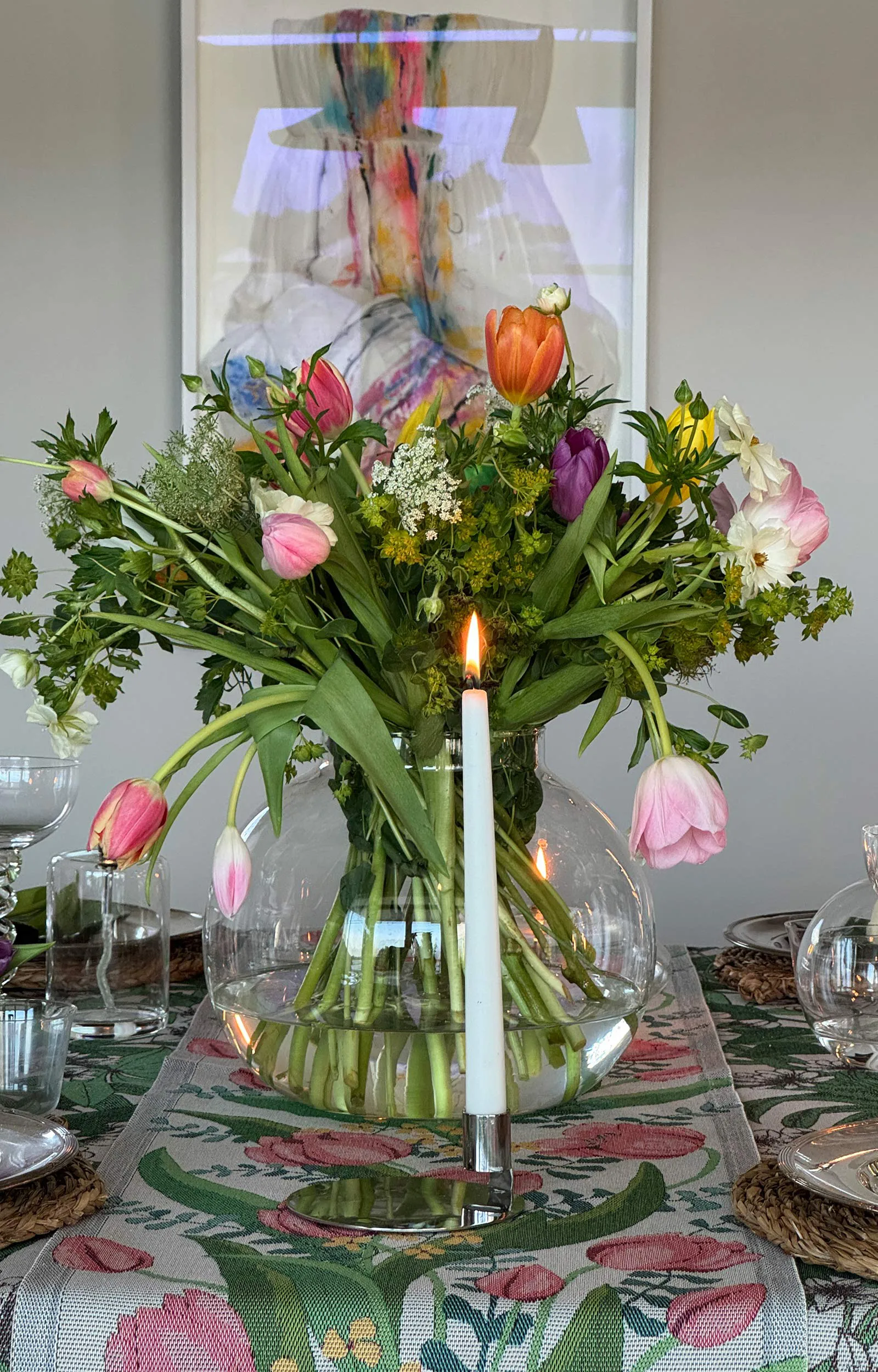 Torchon Tulpanlund 35x50 cm, Multi Ekelund Linneväveri