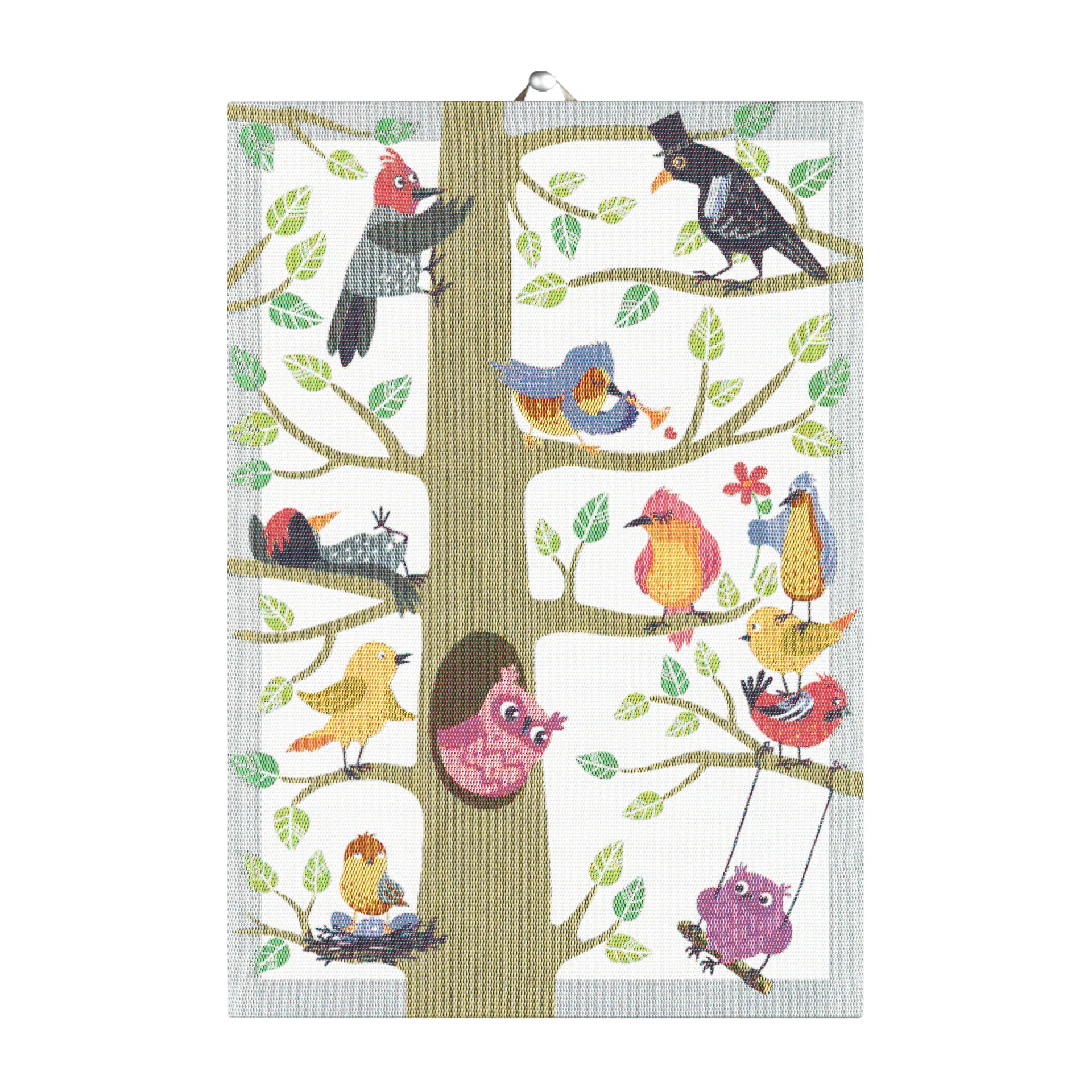 Torchon Vårfåglar, 35x50 cm Ekelund Linneväveri