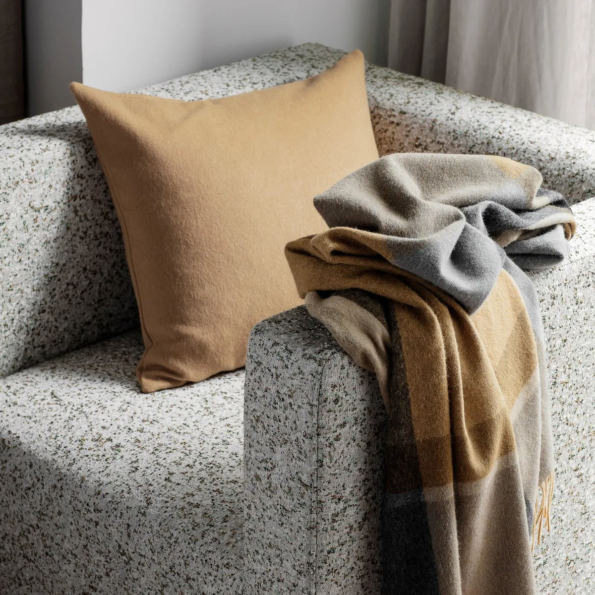 Plaid Manhattan, ocre-verre fumé Elvang Denmark