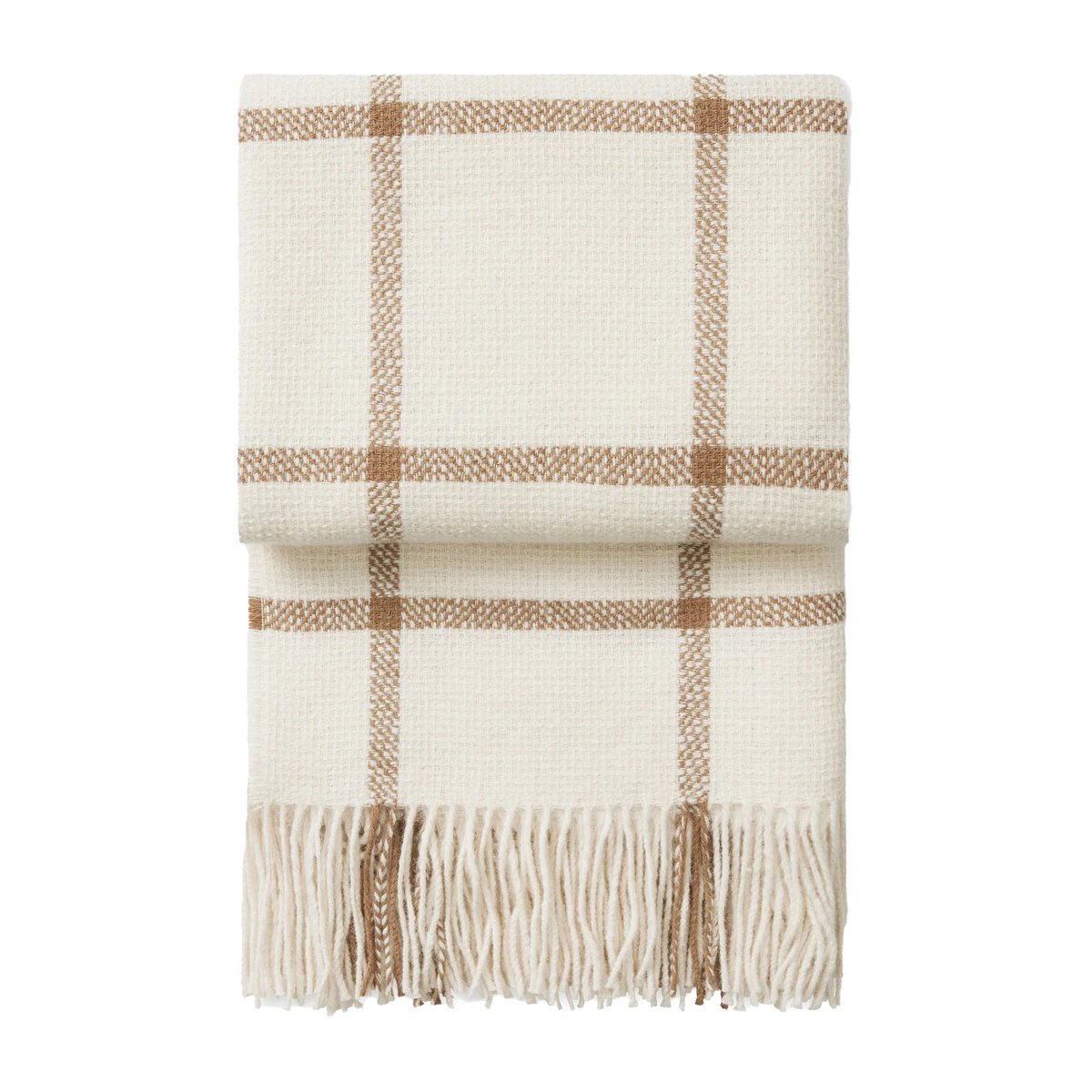 Elvang Denmark Plaid Tartan 130x190 cm Ivory | Design Scandinave | Plaids & couvertures en laine | Blanc