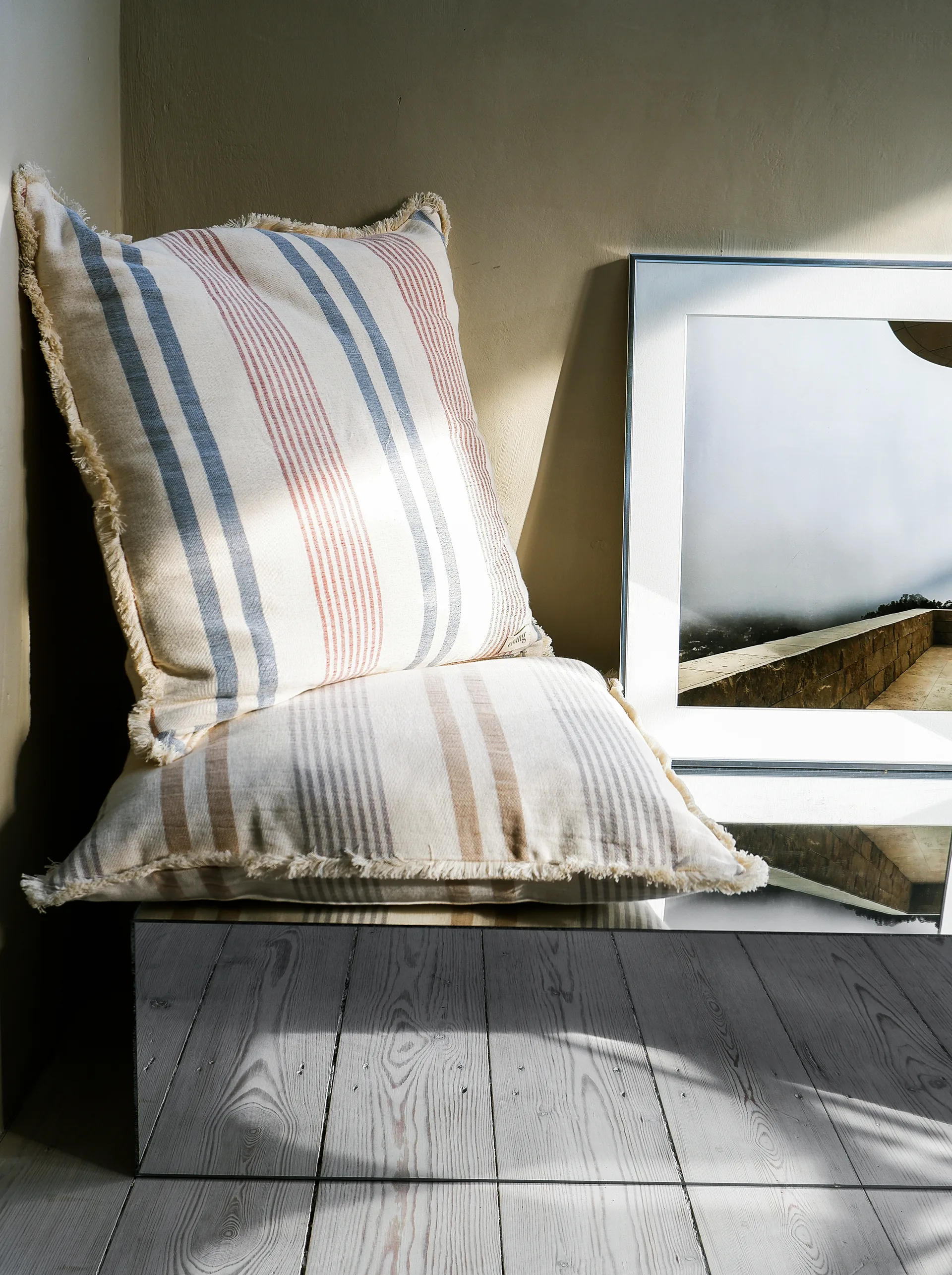 Taie Iris 50x50 cm, Blue-Rusty red Elvang Denmark