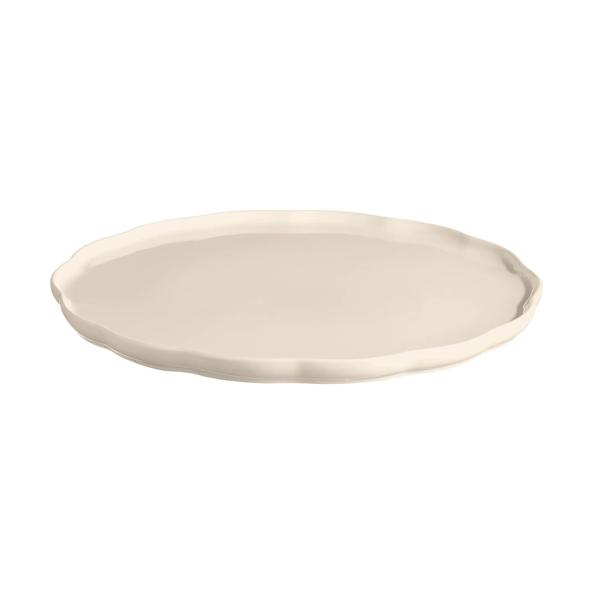 Plat de service Emile Henry Madeleine, Cream, rond Emile Henry