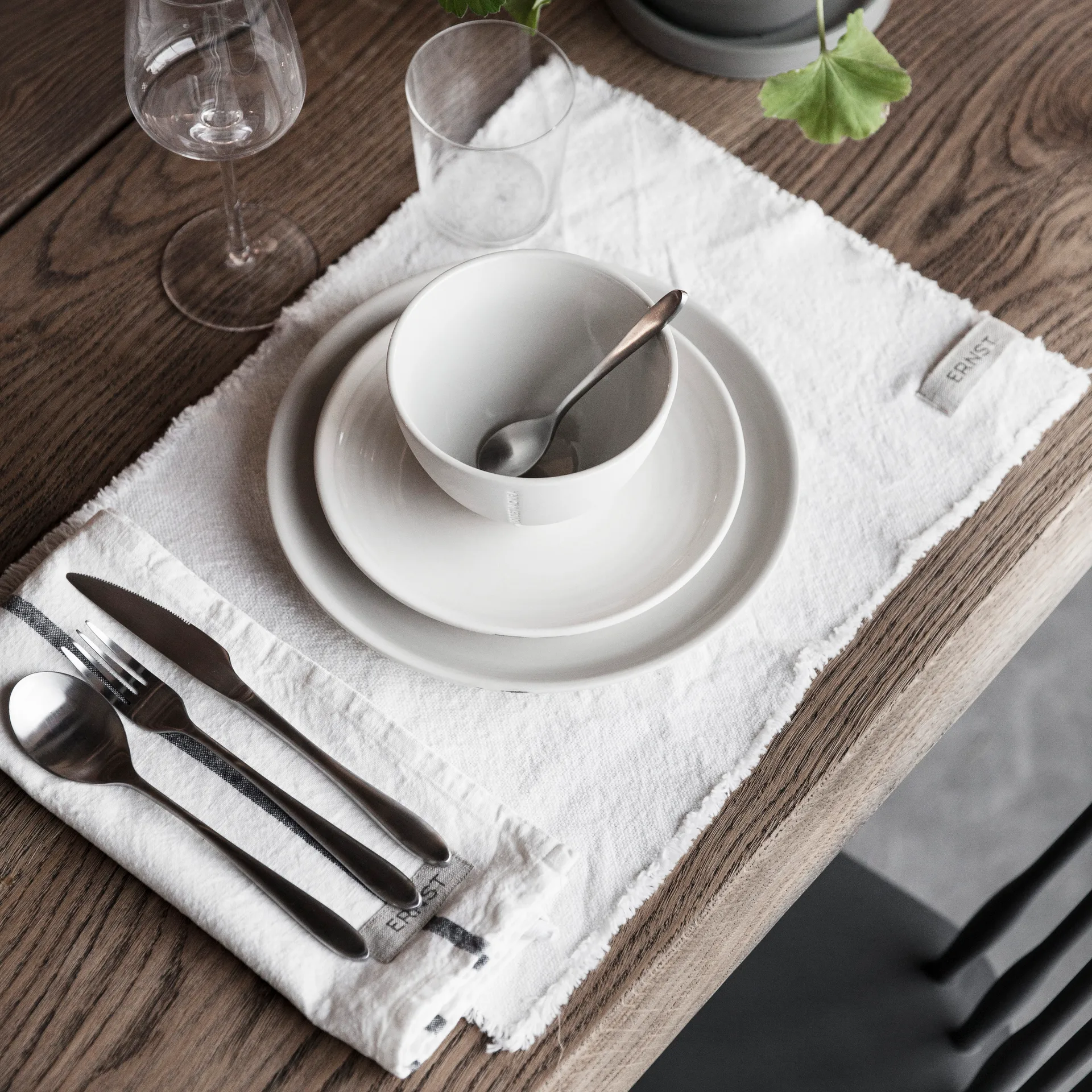 Assiette Ernst en grès 21 cm, blanc ERNST