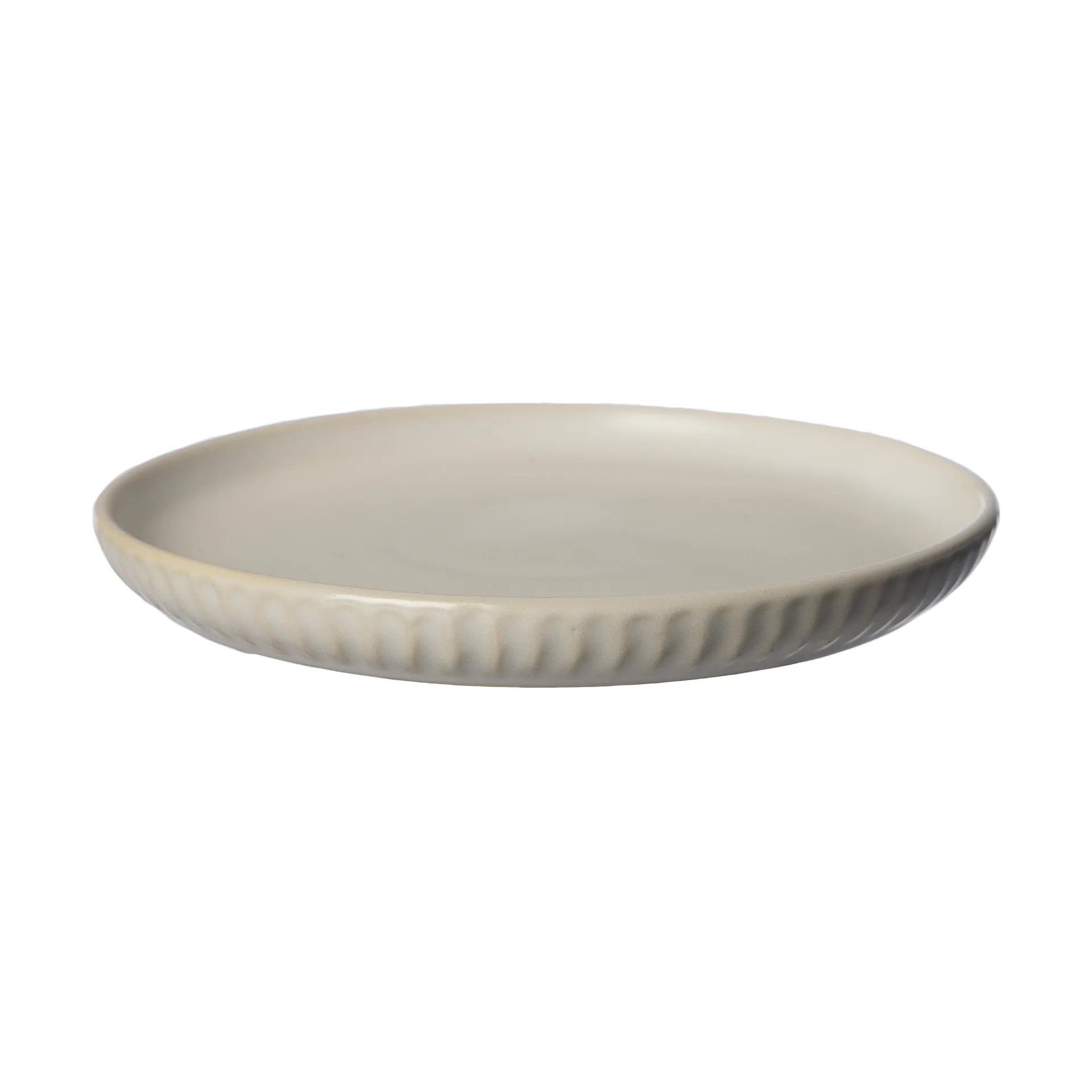 Assiette Ernst striée Ø16 cm, Blanc naturel ERNST