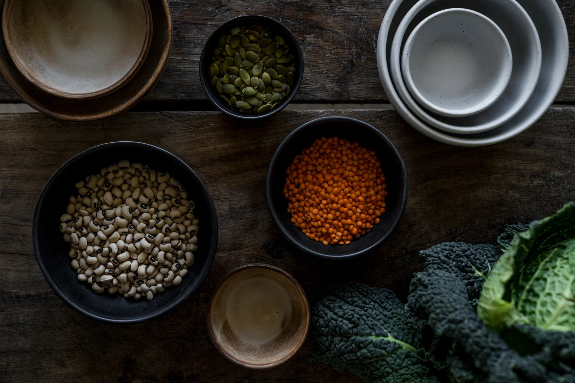 Bol Ernst, Base mat noir-nature Ø8 cm ERNST