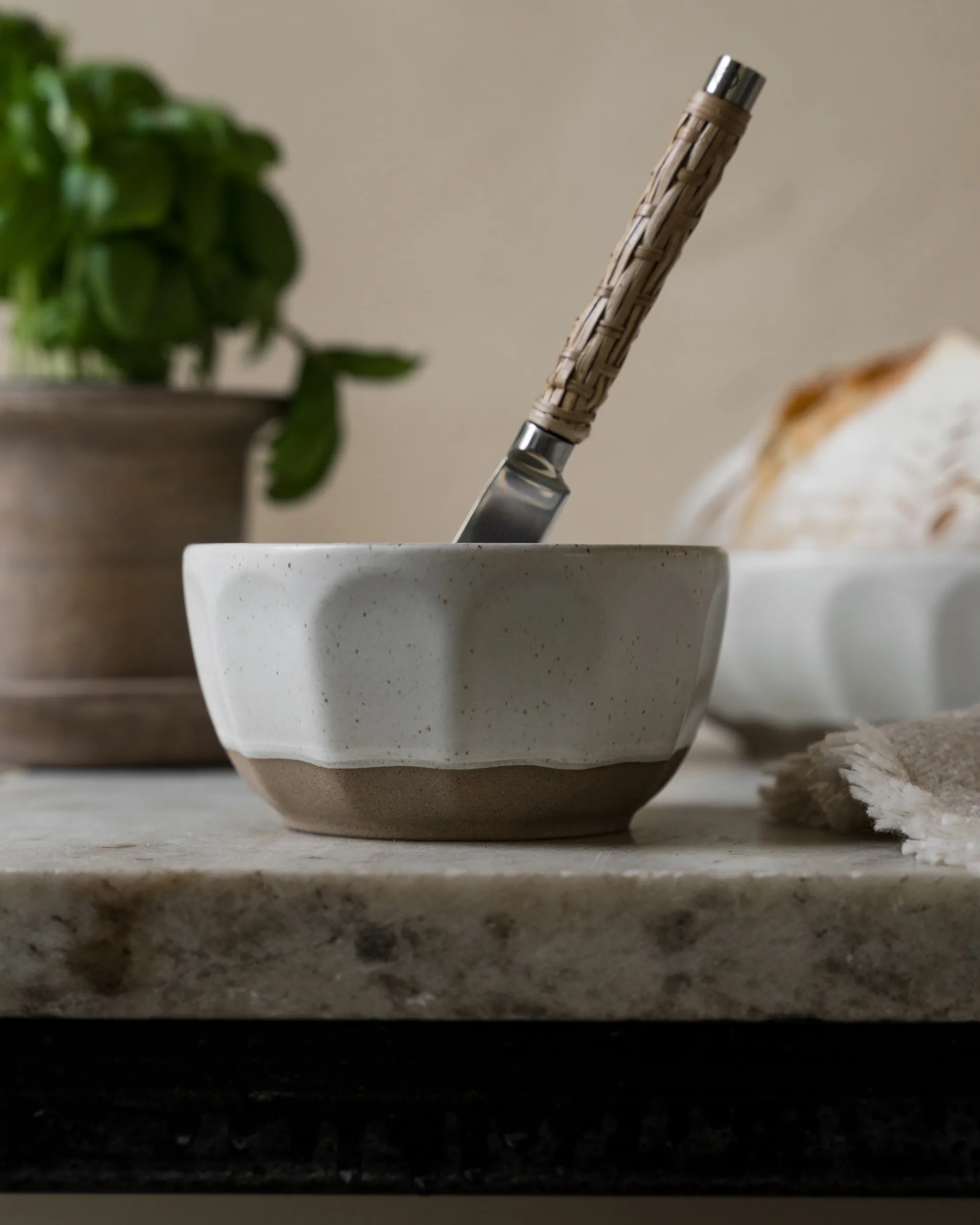 Bol Ernst en grès, Blanc-naturel, Ø12 cm ERNST