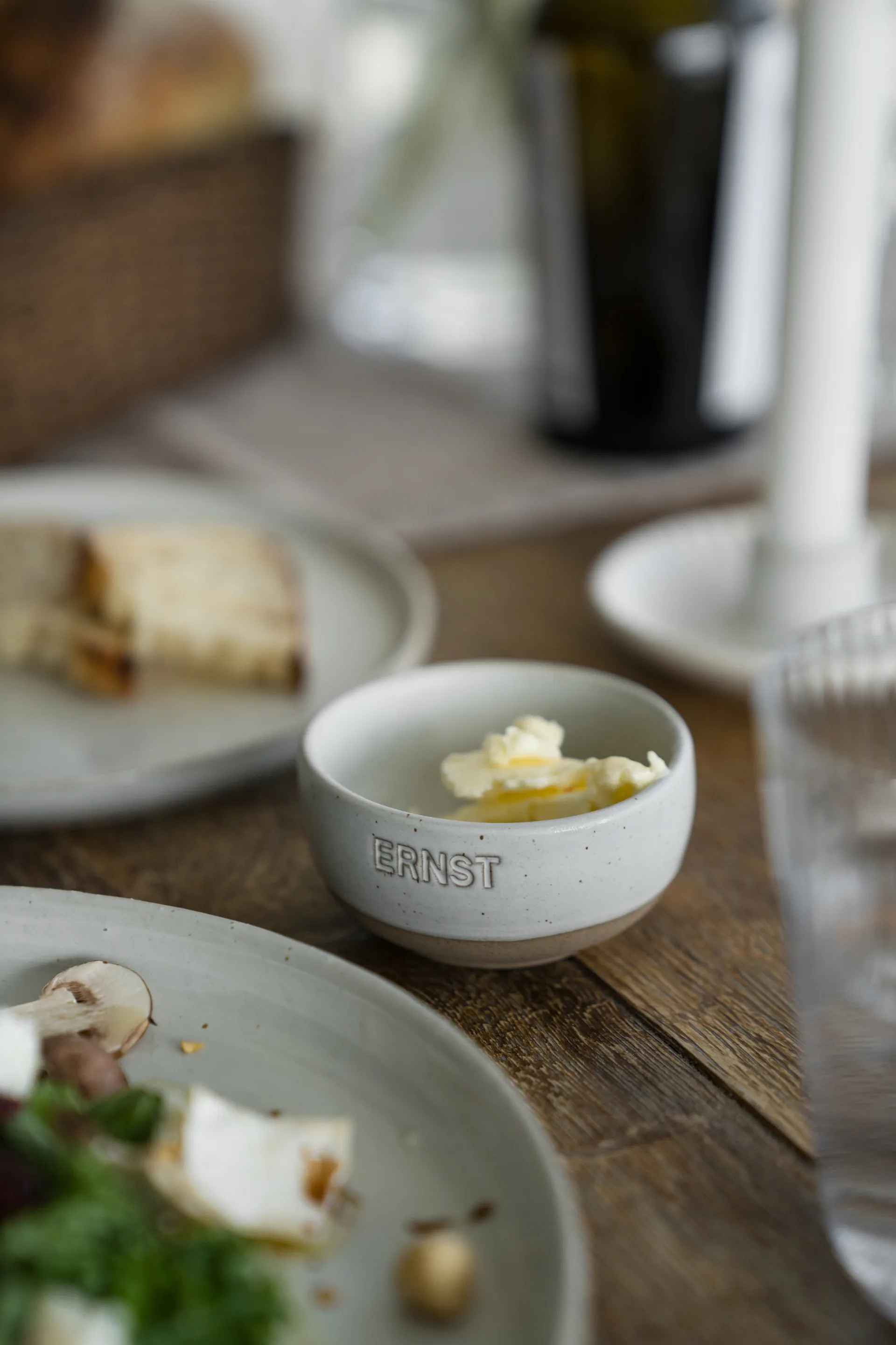 Bol Ernst, Fond blanc-naturel, Ø8 cm ERNST