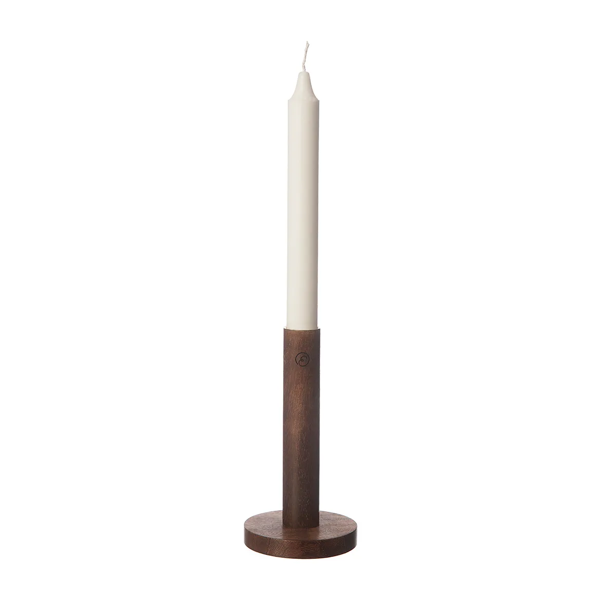 Bougeoir en bois Ernst 15 cm, Marron foncé ERNST