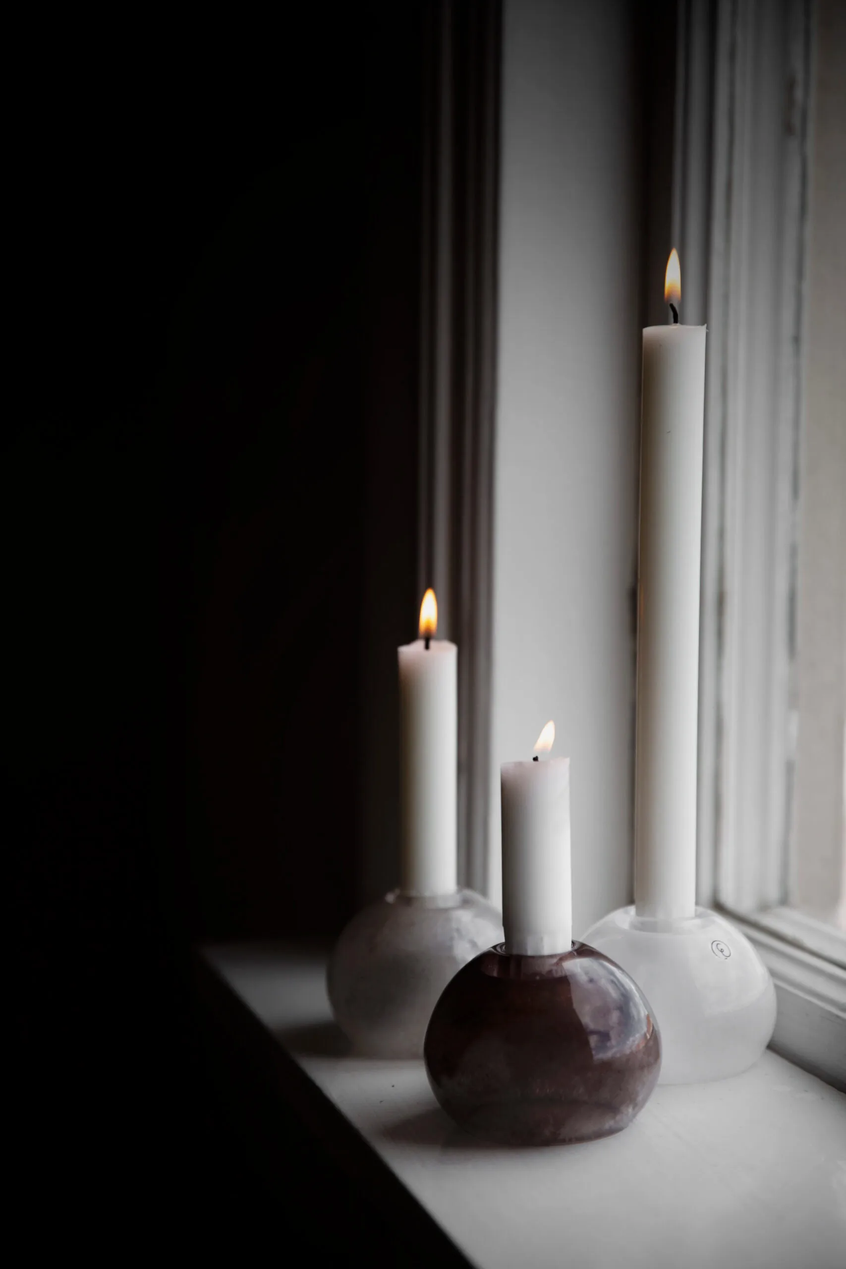 Bougeoir en verre Ernst Ø9 cm, Marron ERNST