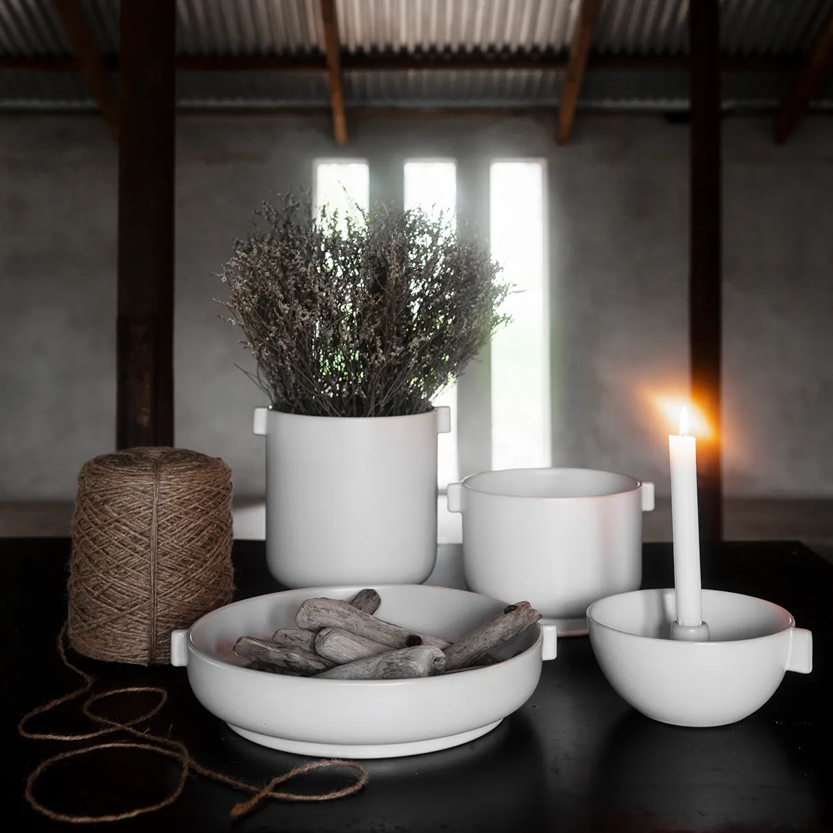 Bougeoir Ernst Ø12cm, Blanc ERNST