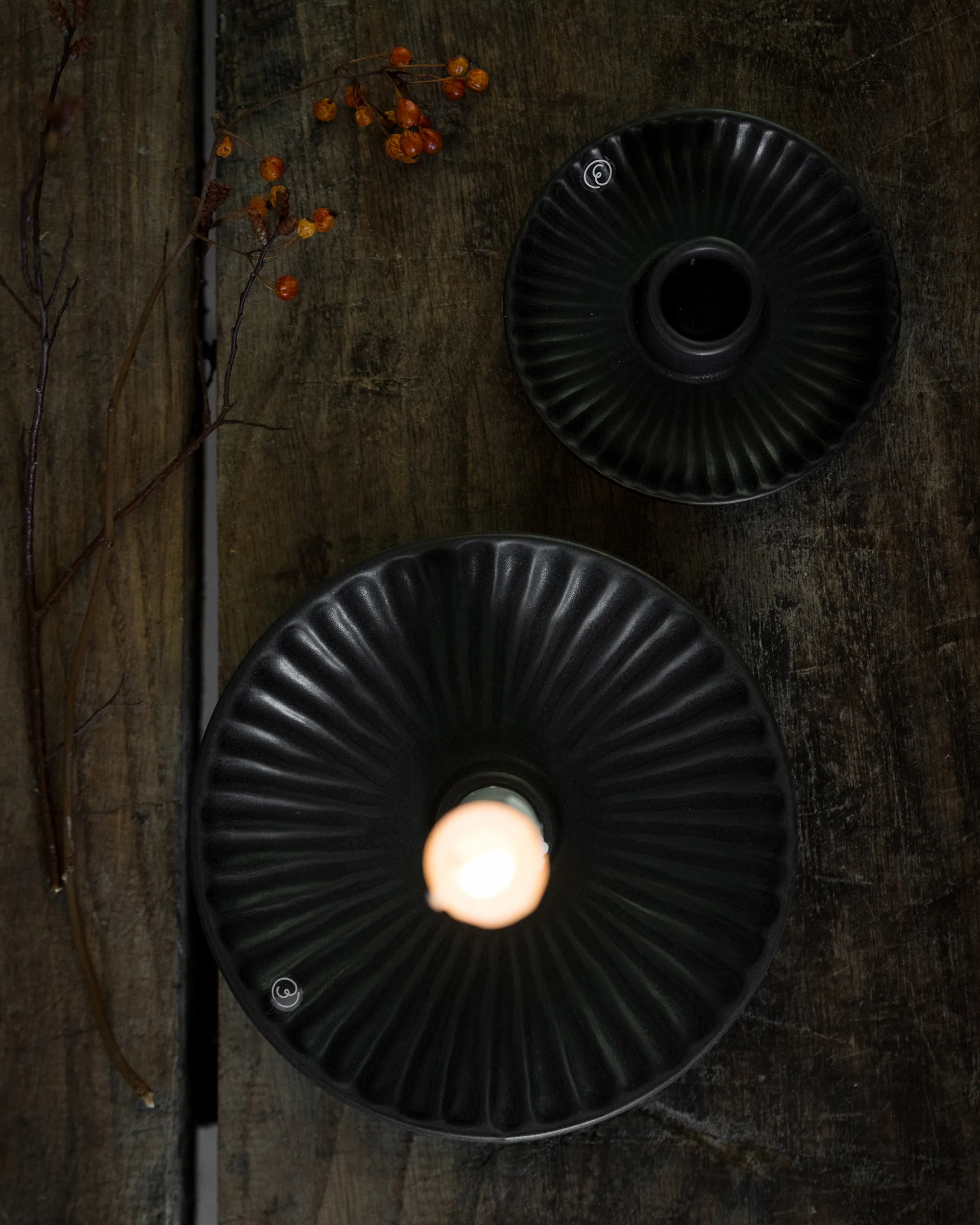 Bougeoir Ernst Ø16x3,5 cm, Noir ERNST