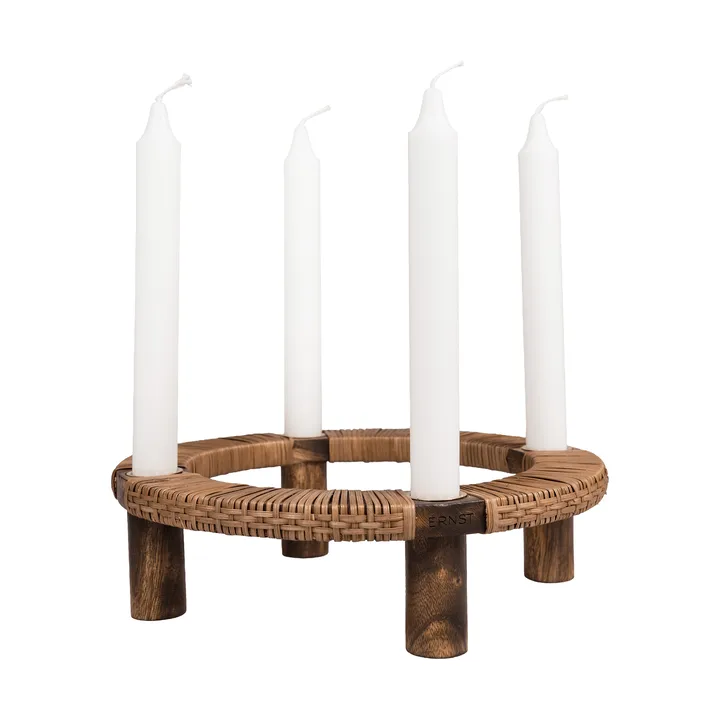 Bougeoir rond 4 bougies Ernst - Bois foncé - ERNST
