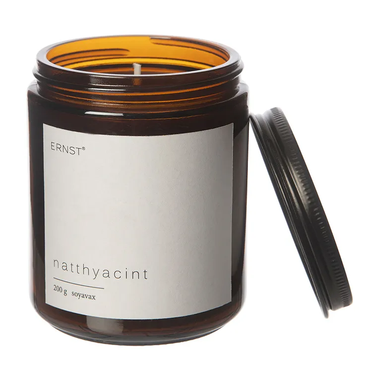 Bougie parfumée en verre à couvercle Ernst Ø9 cm, Tubéreuse ERNST