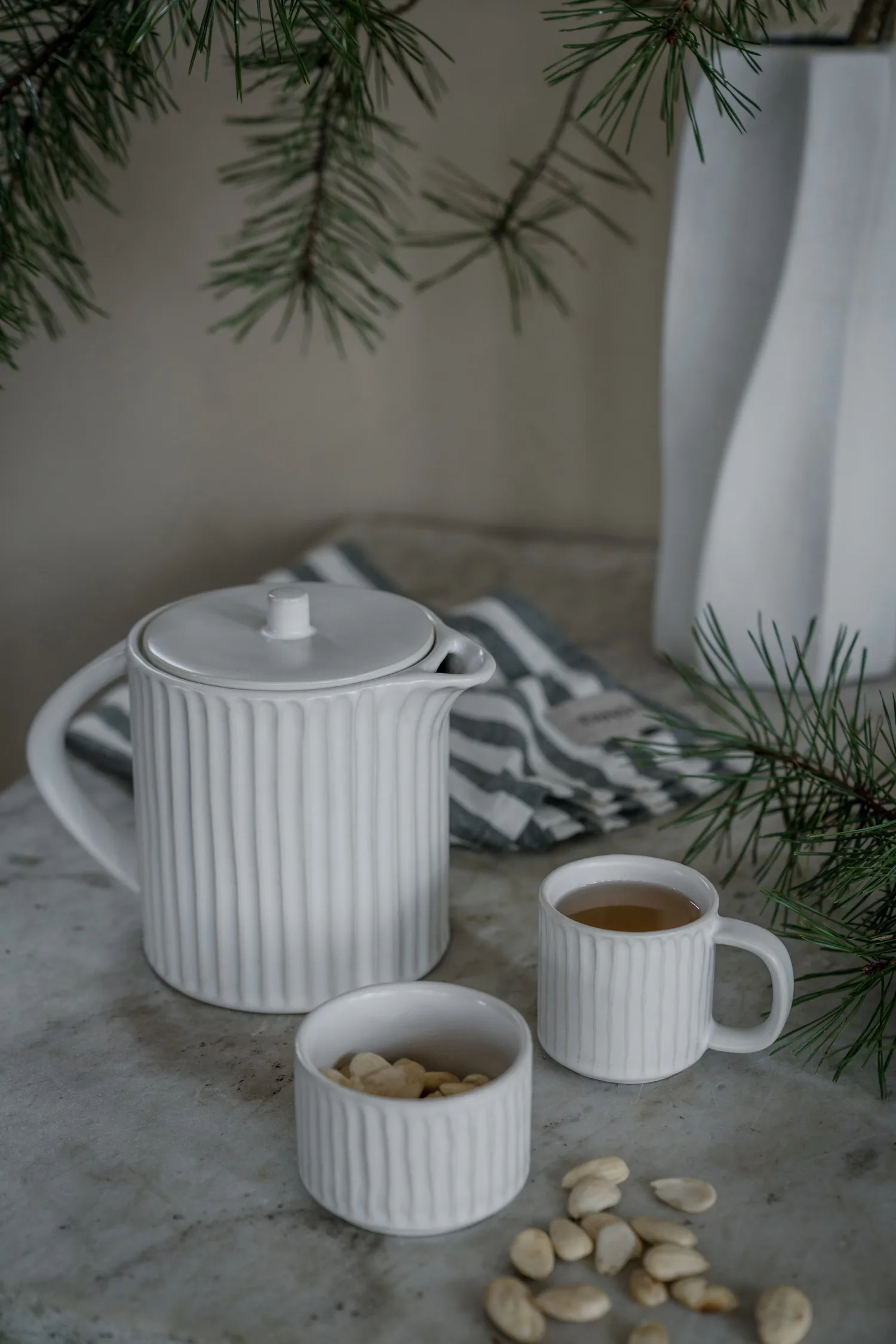 Carafe à glögg avec réchaud Ernst, Blanc naturel ERNST