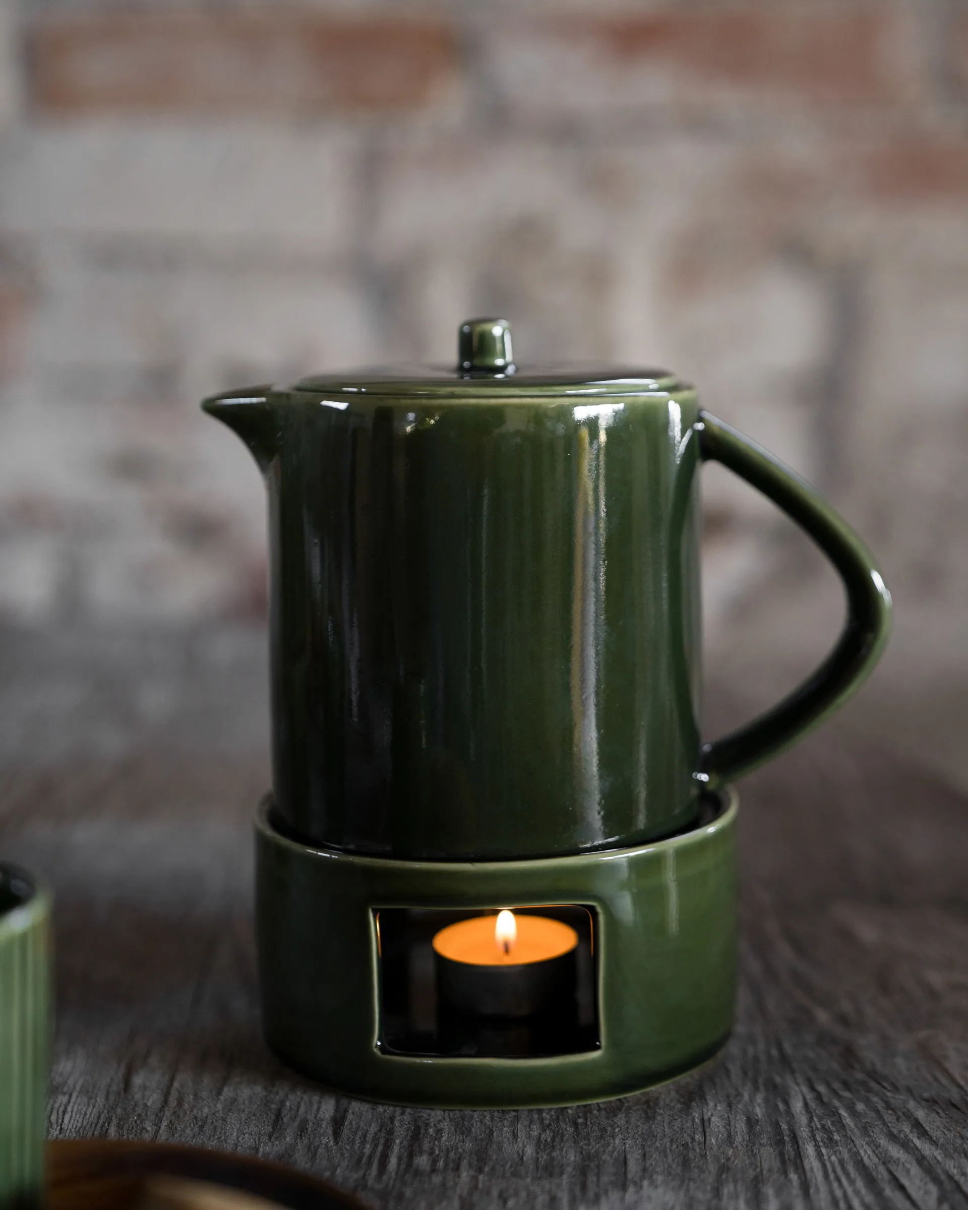 Carafe à glögg avec réchaud Ernst, Vert ERNST