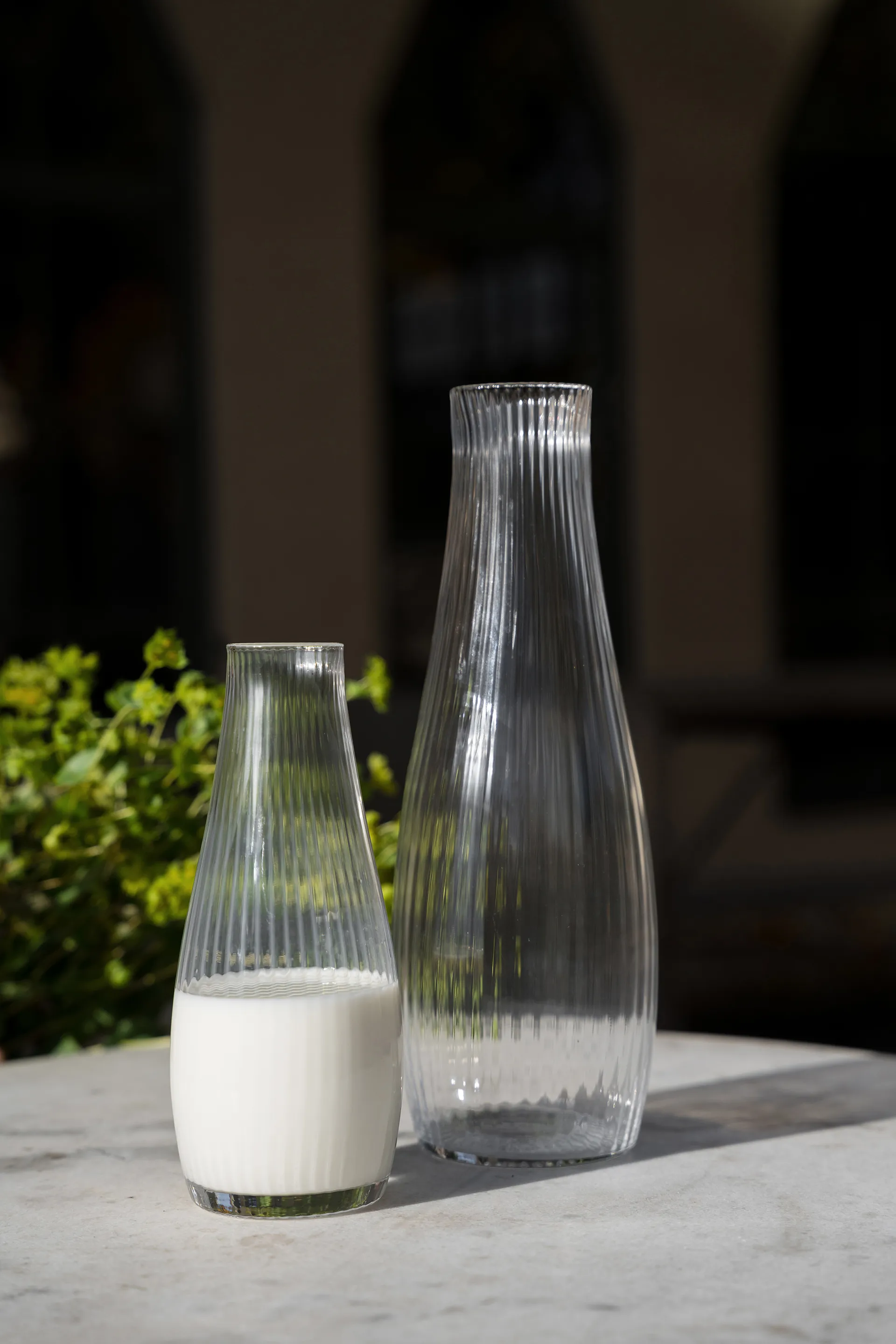 Carafe Ernst en verre strié, Transparent, Ø10x28 cm ERNST