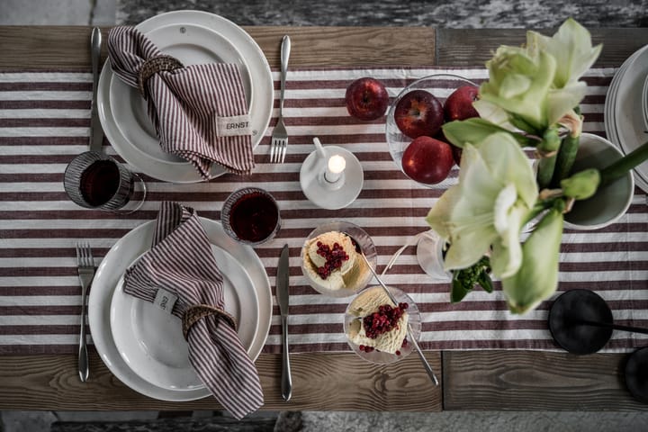 Chemin de table Ernst large rayure 45x250, Rouge-blanc ERNST