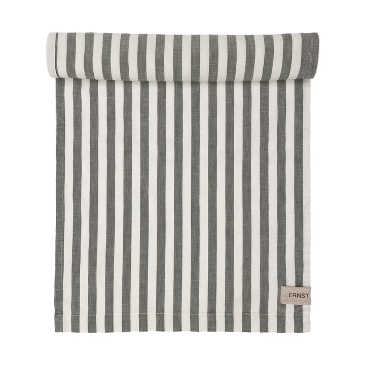 Chemin de table Ernst large rayure 45x250, Vert-blanc ERNST