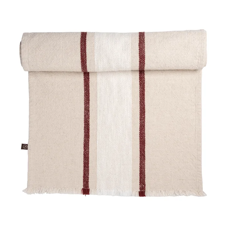 Chemin de table Ernst - Nature-blanc-rouge, 45x150 cm - ERNST