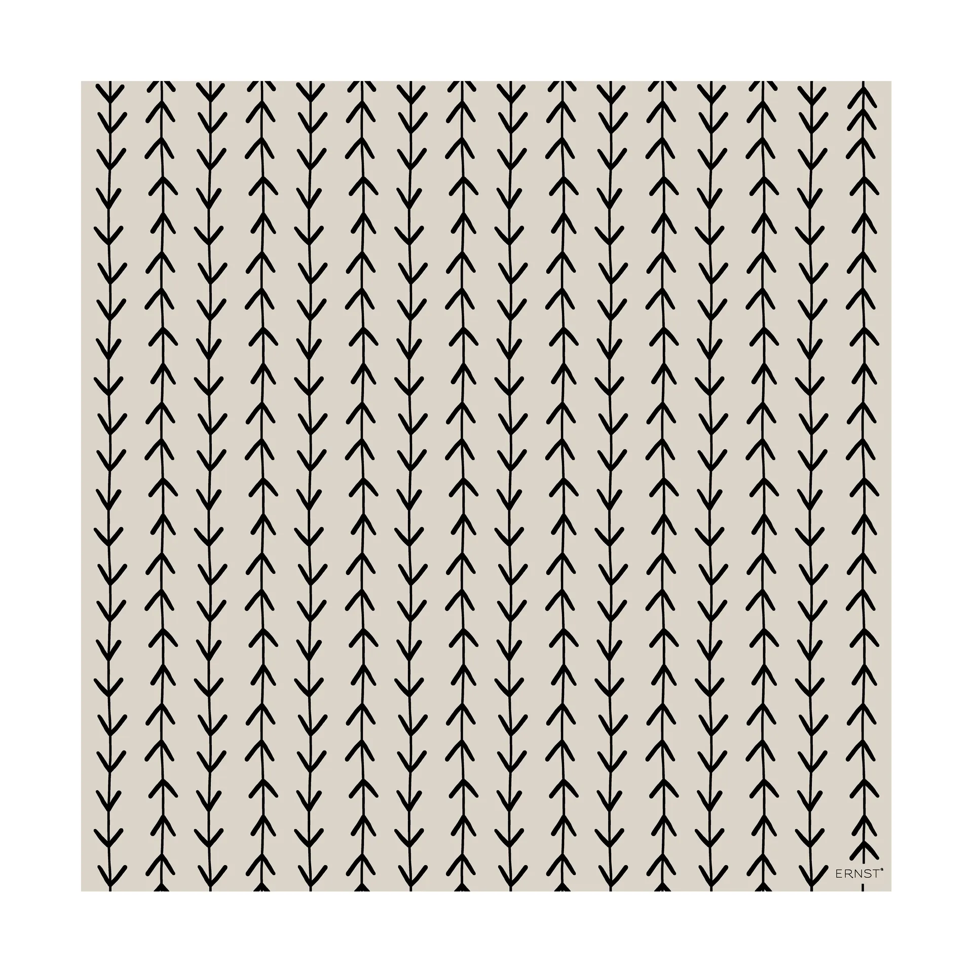 Ernst serviette ridée 33x33 cm lot de 20, Beige-noir ERNST