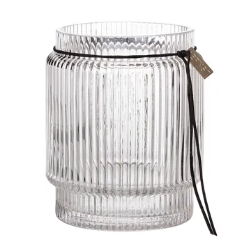 Ernst Vase en verre rainuré transparent - Ø12,7 cm - ERNST