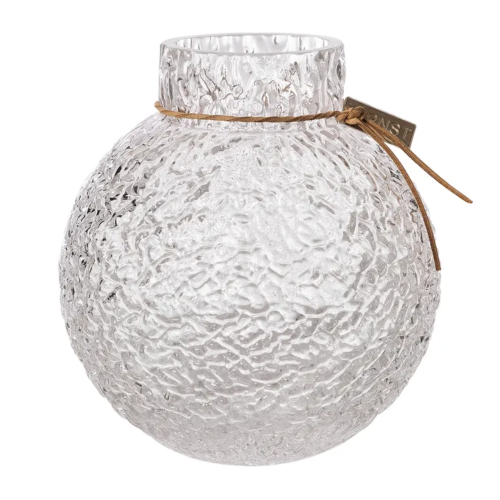 Ernst Vase en verre structuré transparent - Ø13x14 cm - ERNST