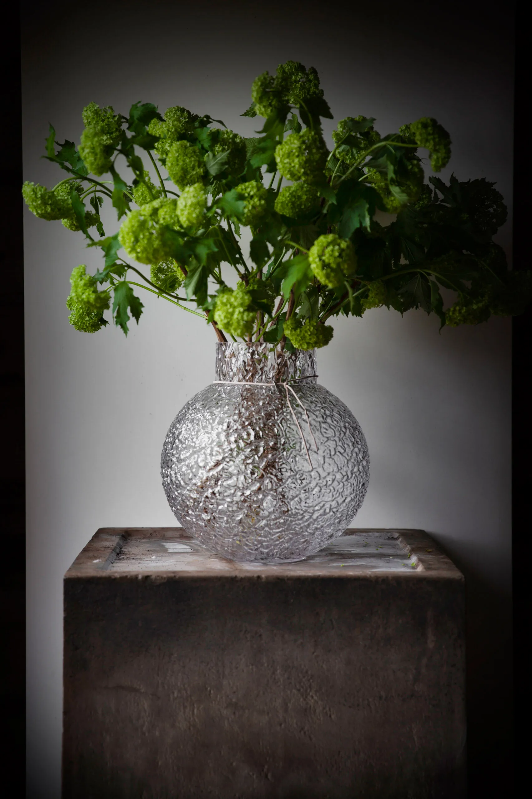 Ernst Vase en verre structuré transparent, Ø29 cm ERNST