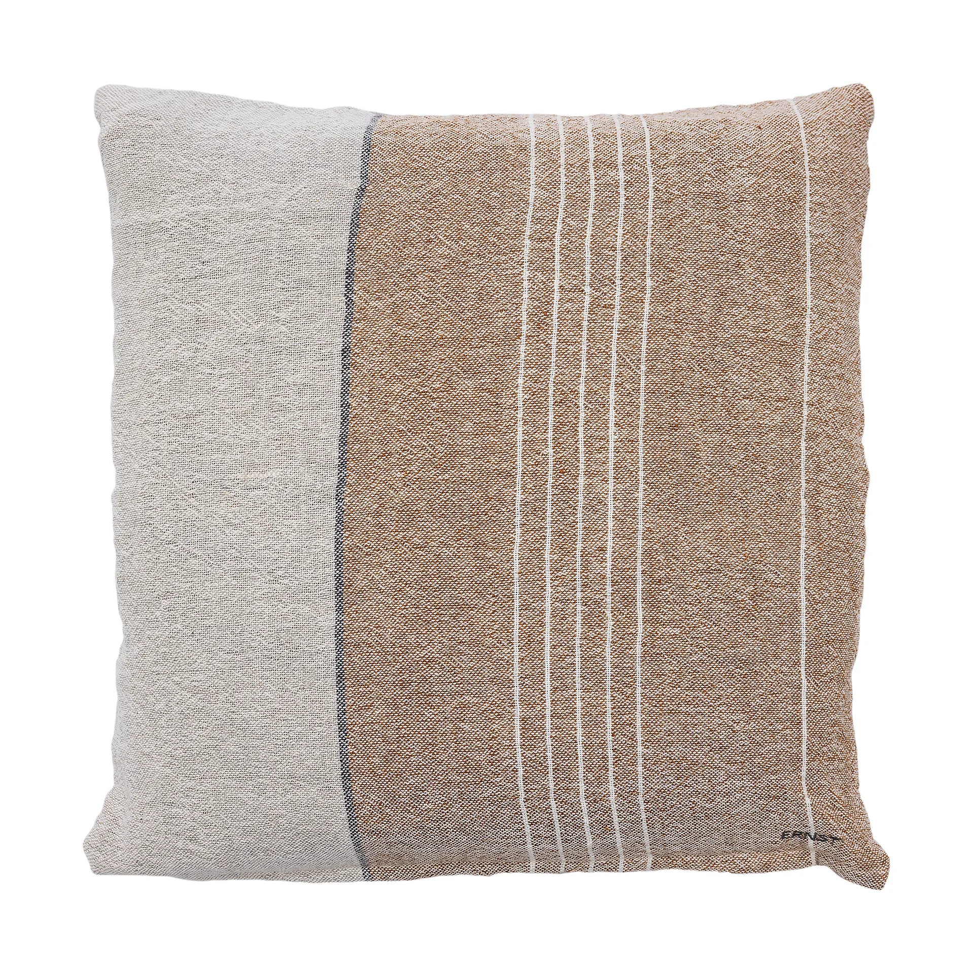 Housse de coussin Ernst en lin demi 50x50 cm, Caramel-nature ERNST