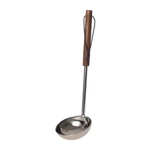 Cuillère En Silicone Avec Manche En Bois - Louche Et Ustensiles De Cuisine Résistants Pour Maison Et Restaurants