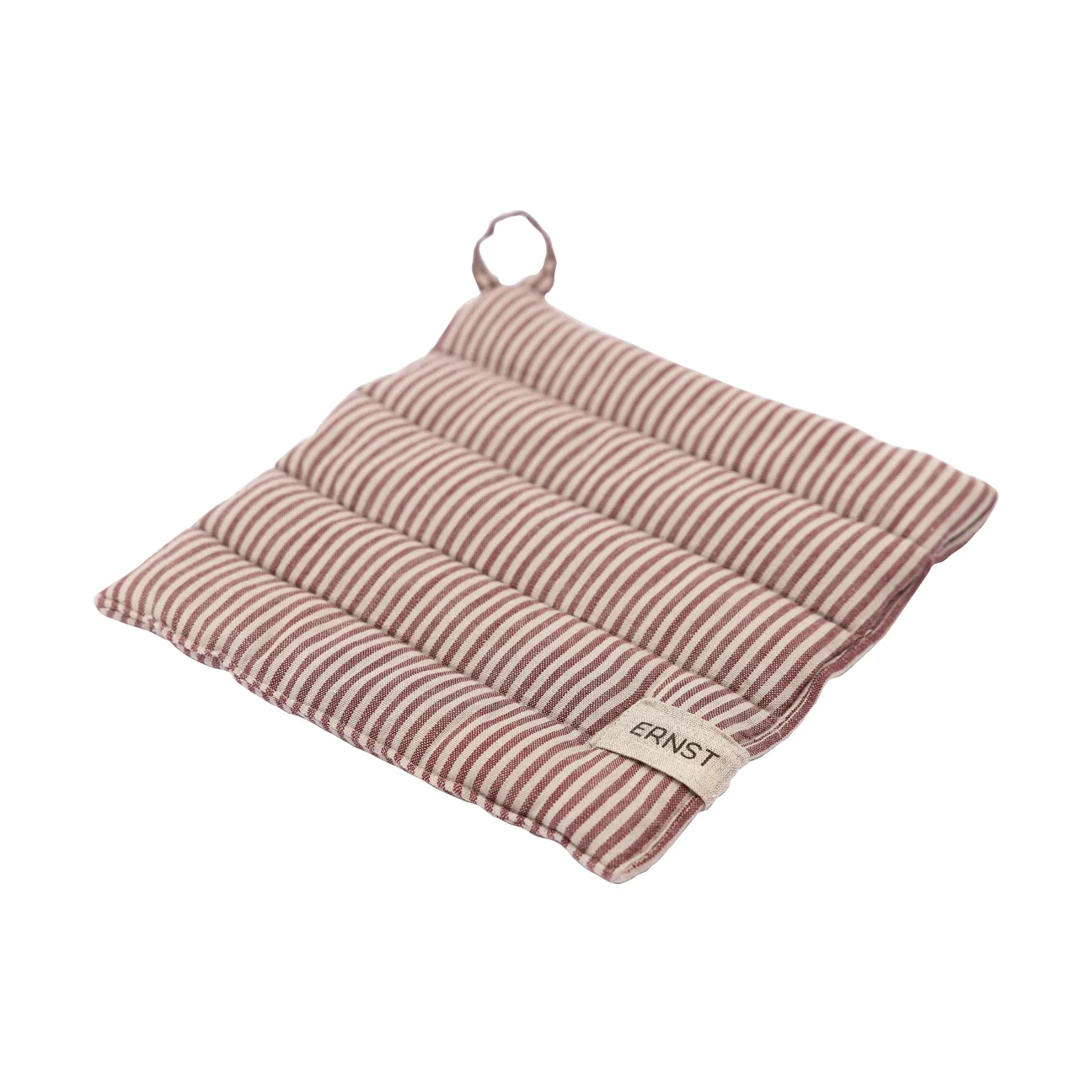 Manique Ernst rayée 23x25 cm, Rouge-beige ERNST