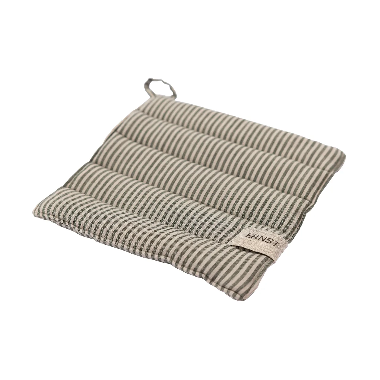 Manique Ernst rayée 23x25 cm, Vert-beige ERNST