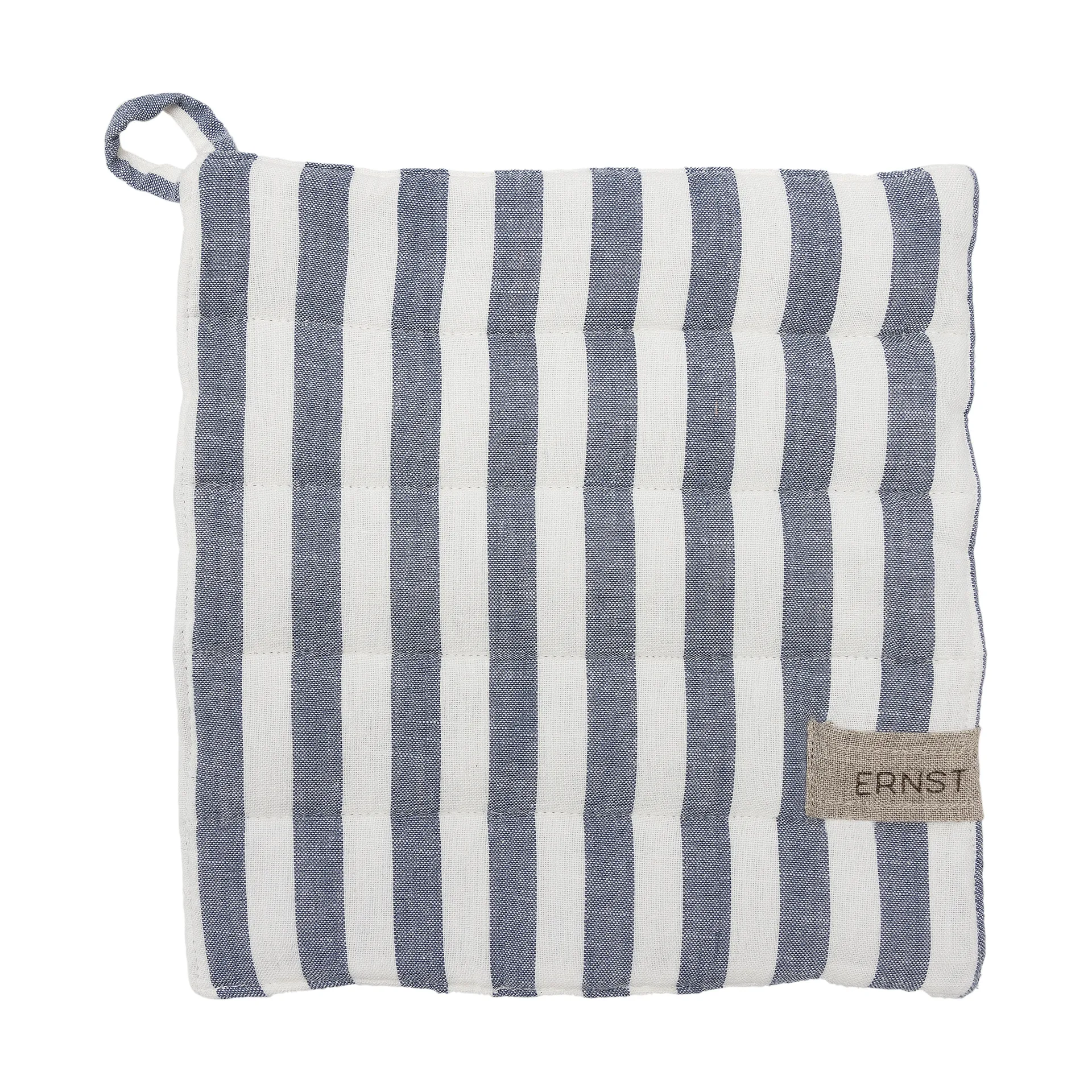 Manique Ernst rayures larges 23x25 cm, Bleu-blanc ERNST