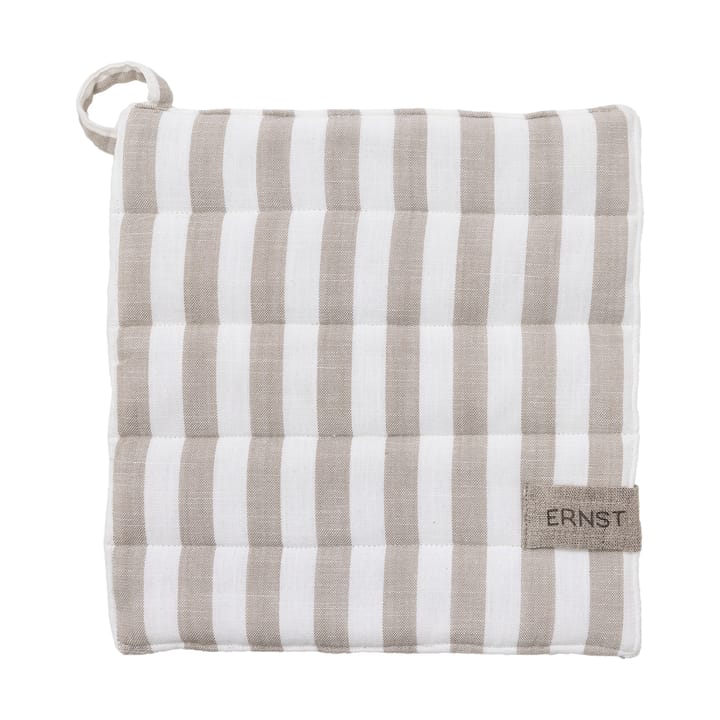 Manique Ernst rayures larges 23x25 cm - Rayé beige-blanc - ERNST