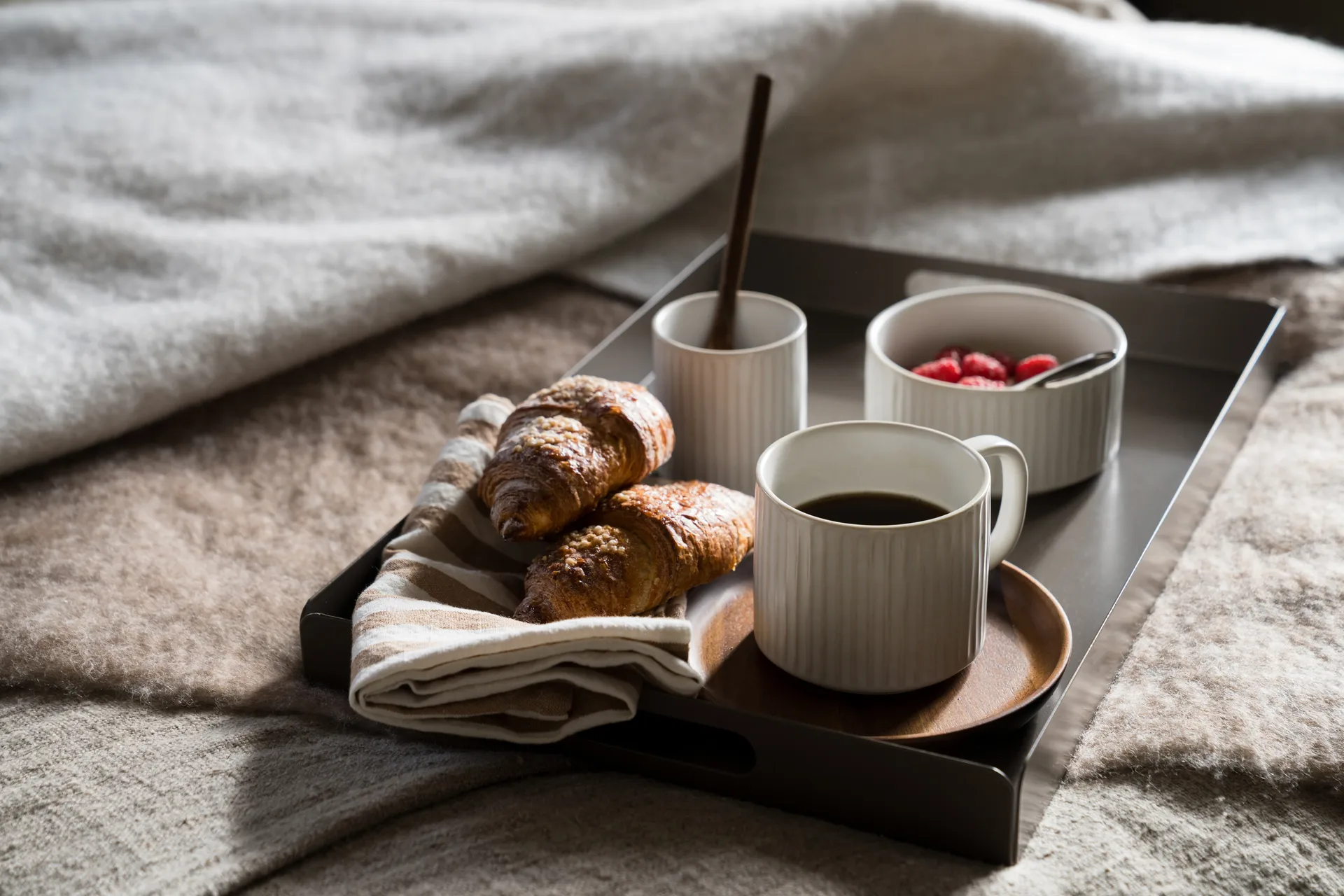 Mug sans anse Ernst striée 19 cl, Blanc naturel ERNST