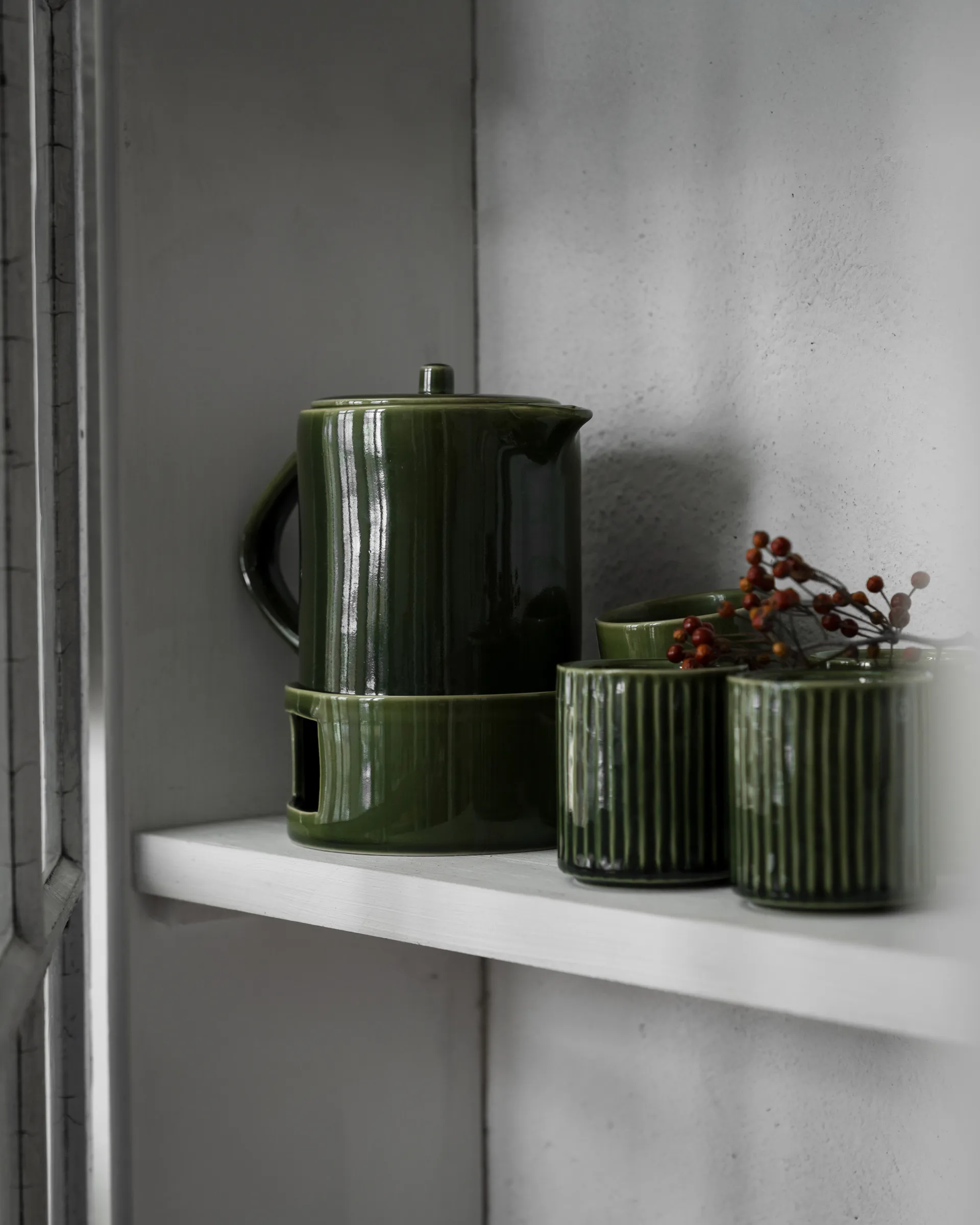 Mug sans anse Ernst striée 19 cl, Vert ERNST