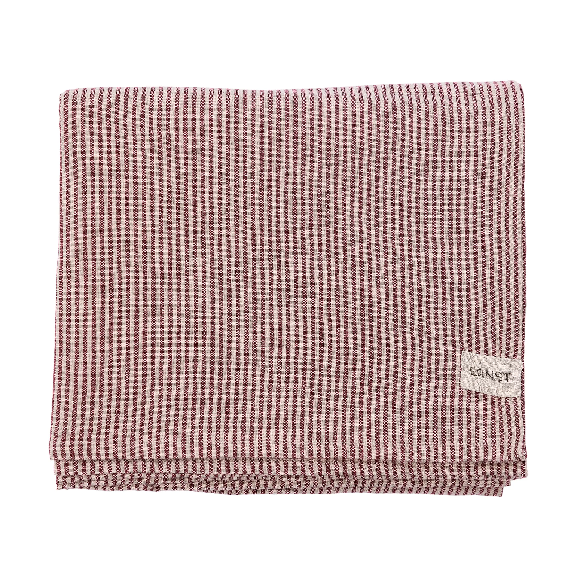 Nappe Ernst à fines rayures 145x300 cm, Rouge–beige ERNST
