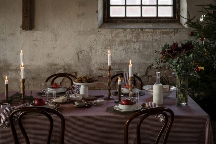 Nappe Ernst à fines rayures 145x300 cm, Rouge–beige ERNST