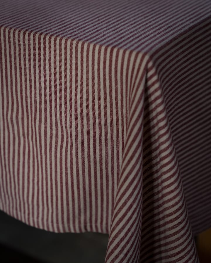 Nappe Ernst à fines rayures 145x300 cm, Rouge–beige ERNST