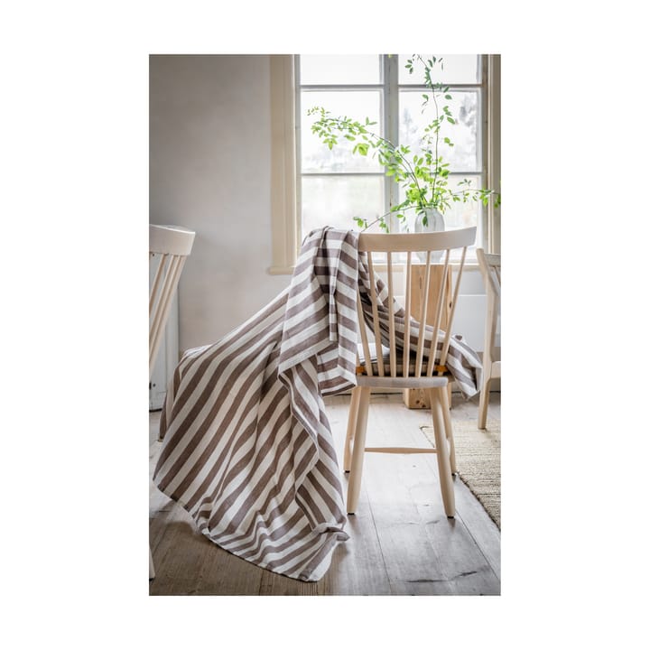 Nappe rayée Ernst 145x300 cm, Taupe-blanc ERNST