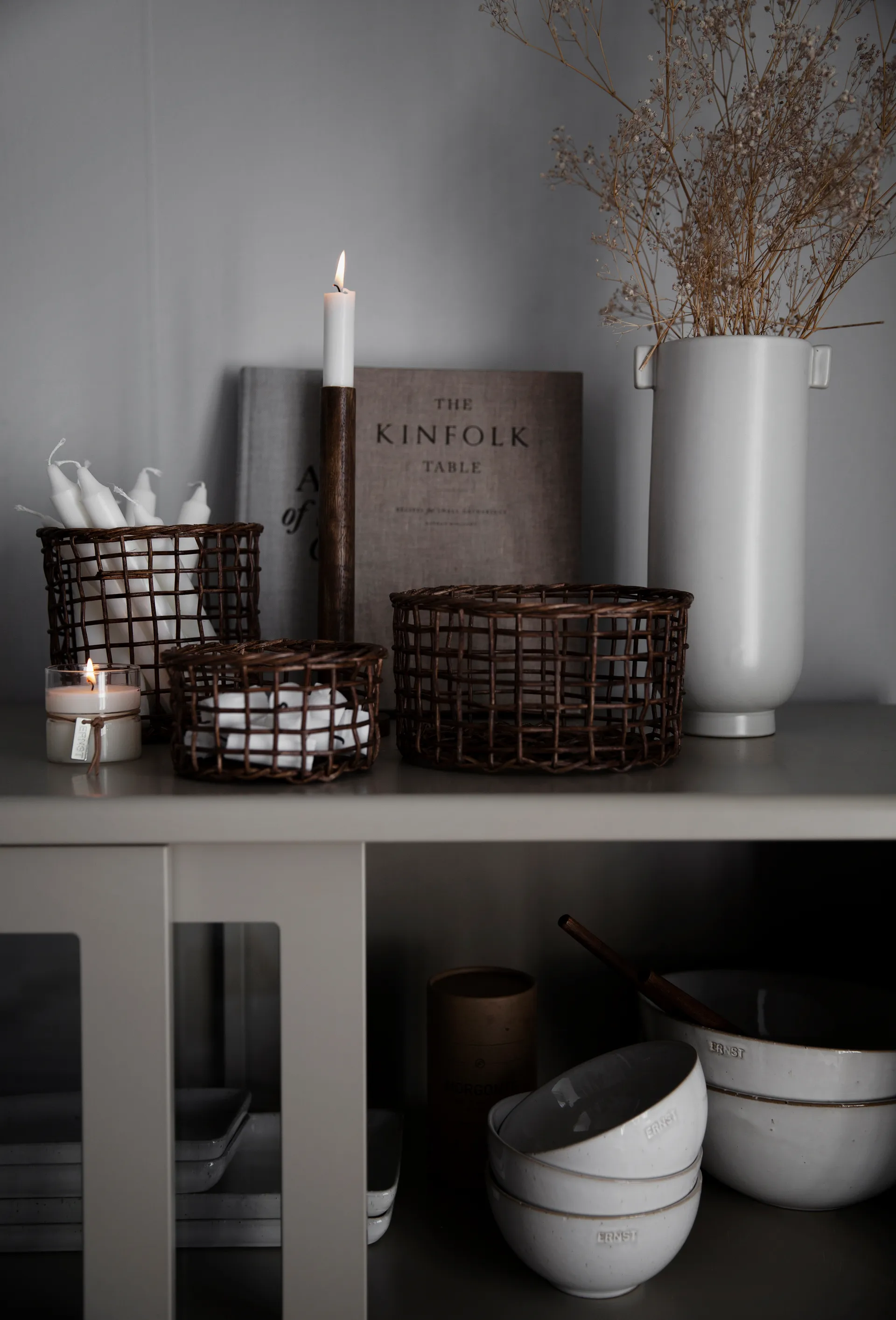 Panier Ernst bambou Lot de 4, Marron foncé ERNST